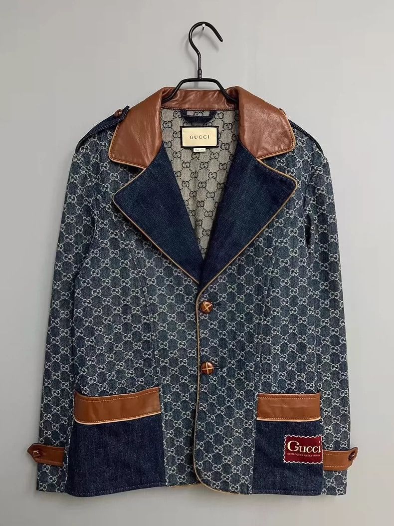 Gucci Gucci Denim Jacket with Floral Print Size US M / EU 48-50 / 2 - 1 Thumbnail
