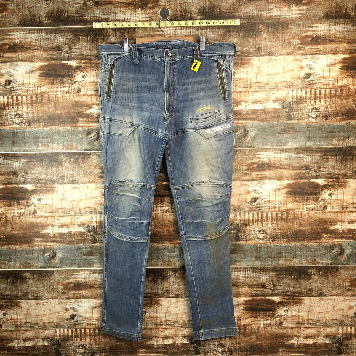 Japanese Brand TORA Blue Distressed Denim Pants #A2080 Size US 37 - 1 Thumbnail