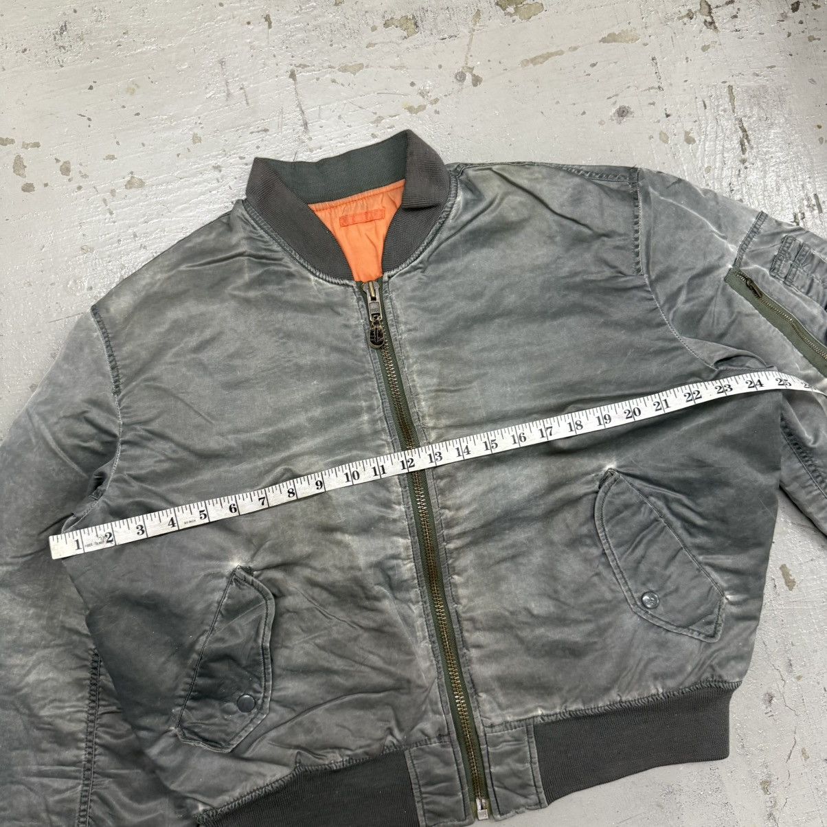 Alpha Industries 📌Vintage Bomber Jacket Ma-1 Alpha Style Usa Sun Faded Thrash Size US L / EU 52-54 / 3 - 6 Thumbnail