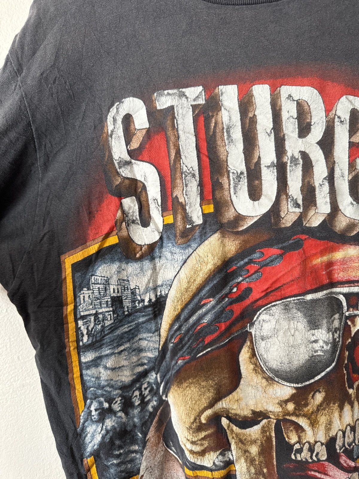 Harley Davidson × Vintage Vintage Sturgis 1994 Black Hills Rally Biker Tee Sun Faded Size US L / EU 52-54 / 3 - 4 Thumbnail