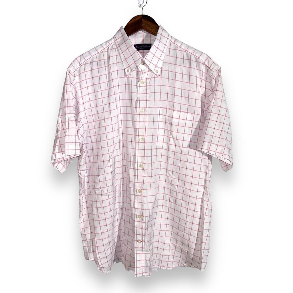 Robert Talbott Seaward & Stearn White & Pink Check S/S Button Down Shirt XL Size US M / EU 48-50 / 2 - 1 Thumbnail