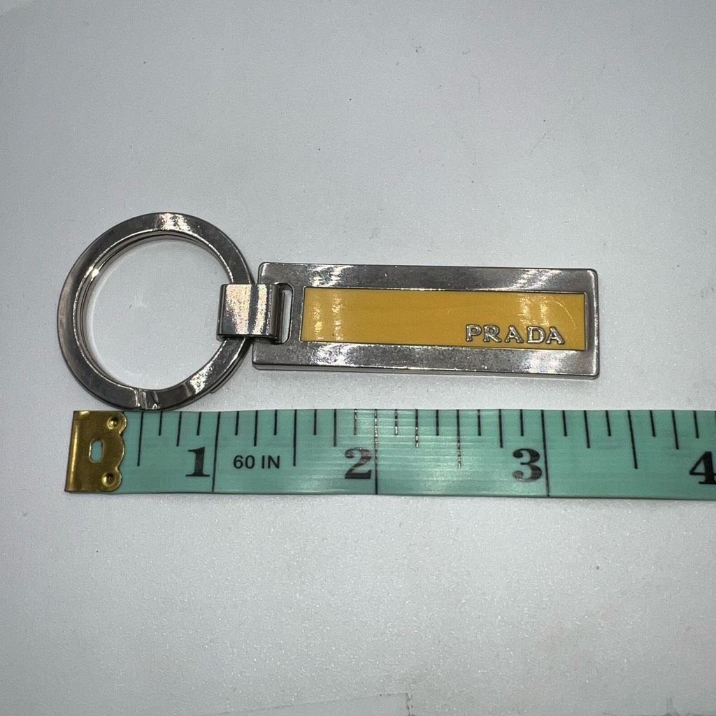 Prada Prada Made in Italy Silver Tone and Yellow Keychain Size ONE SIZE - 7 Thumbnail
