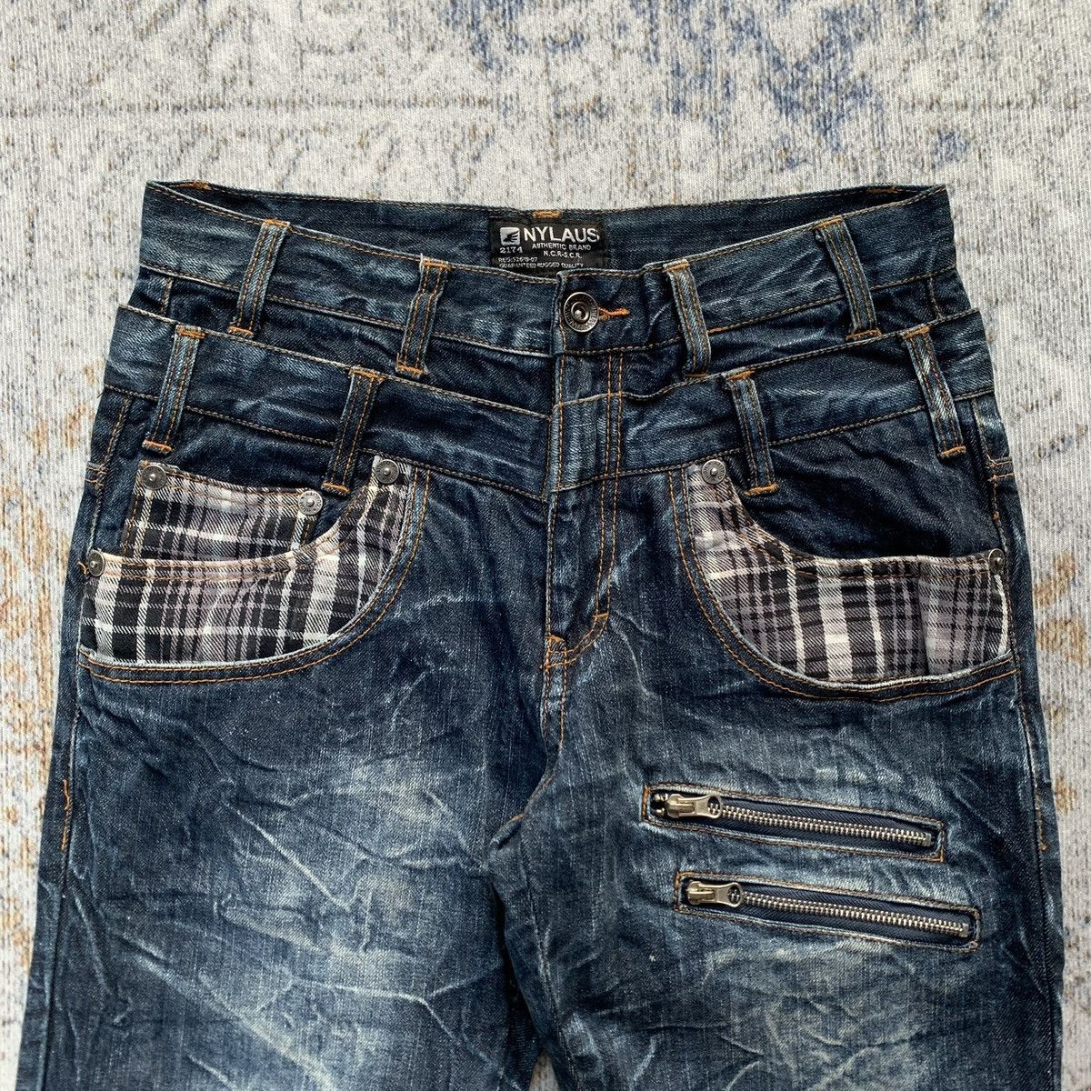 Japanese Brand Rare Vintage Japanese Nylaus Double Waist Artisan Jeans Size US 30 / EU 46 - 2 Thumbnail