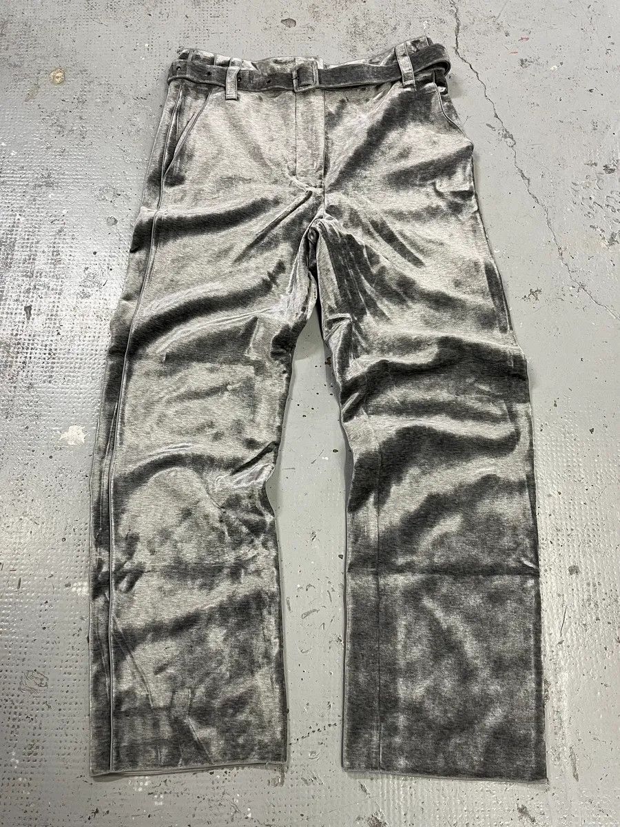 AW2018 Giorgio Armani Belted Wide Soft Grey Silver Pants