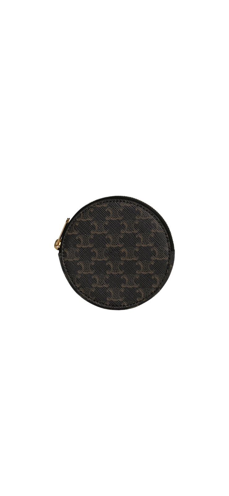 image of Celine Coin Purse In Triomphe Canvas in Brown, Men's