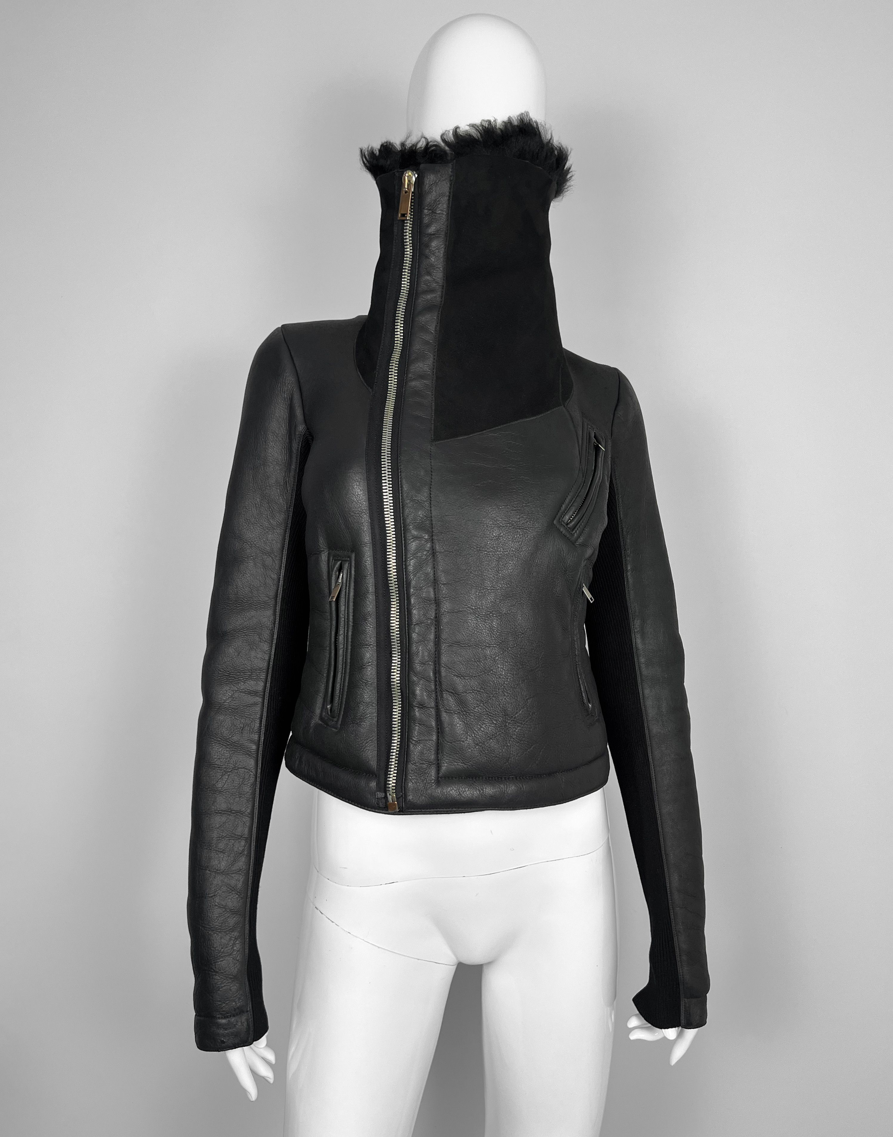 Rick Owens LONG LAMB FUR SHEARLING LEATHER JACKET -- RETAIL $5000 -- Size M / US 6-8 / IT 42-44 - 2 Thumbnail