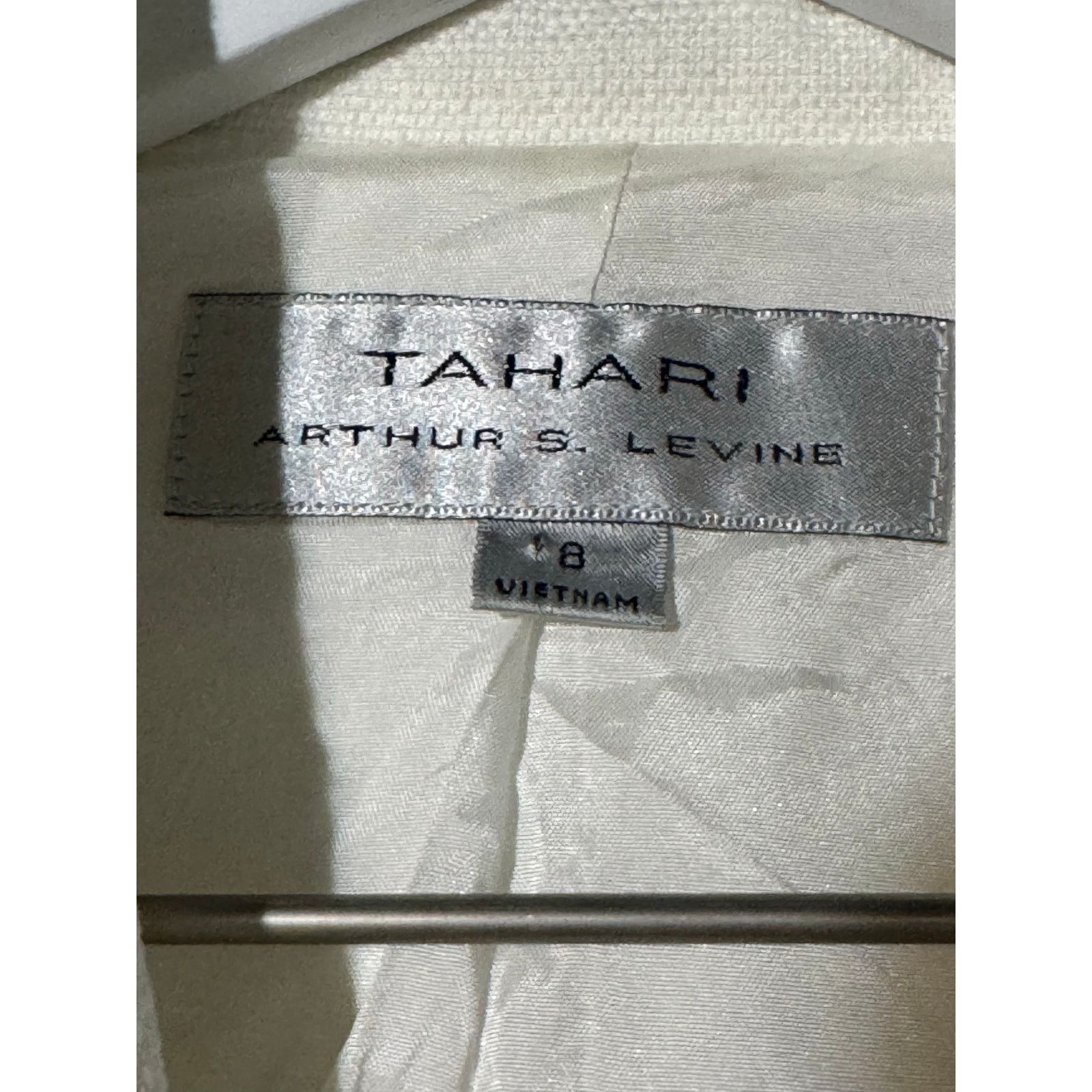 Other Tahari Arthur S Levine Linen Blend Blazer Taupe White Size 8 Size M / US 6-8 / IT 42-44 - 4 Thumbnail