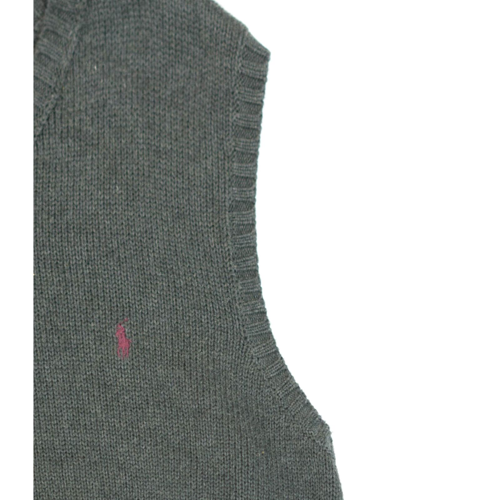 Polo Ralph Lauren VINTAGE Polo Ralph Lauren Knit Sweater Vest Mens XL Gray 100% Cotton 80s 90s Size US XL / EU 56 / 4 - 4 Thumbnail