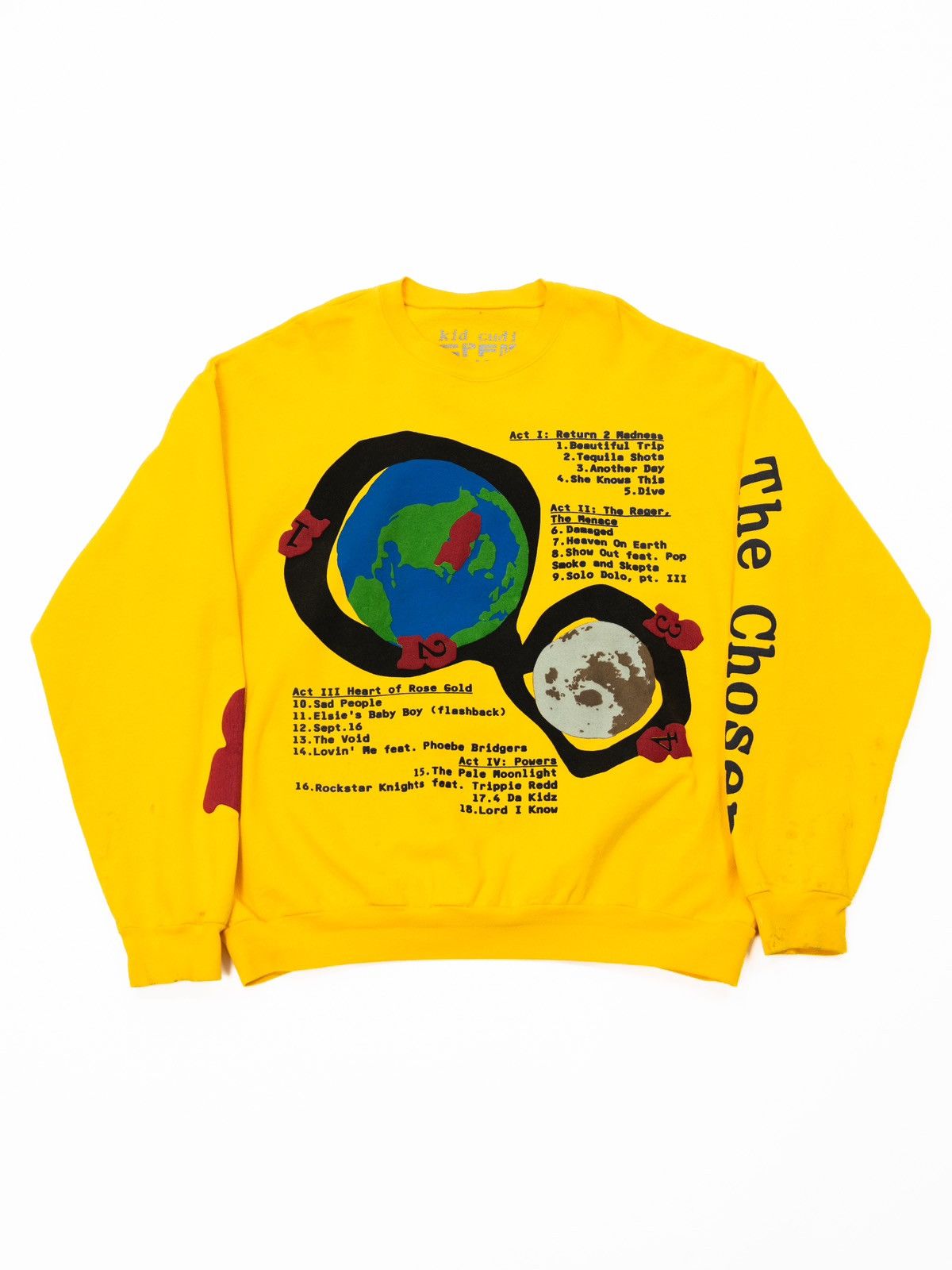 image of Cactus Plant Flea Market x Kid Cudi Cpfm Motm Lll Crewneck in Yellow (Size 2XL)