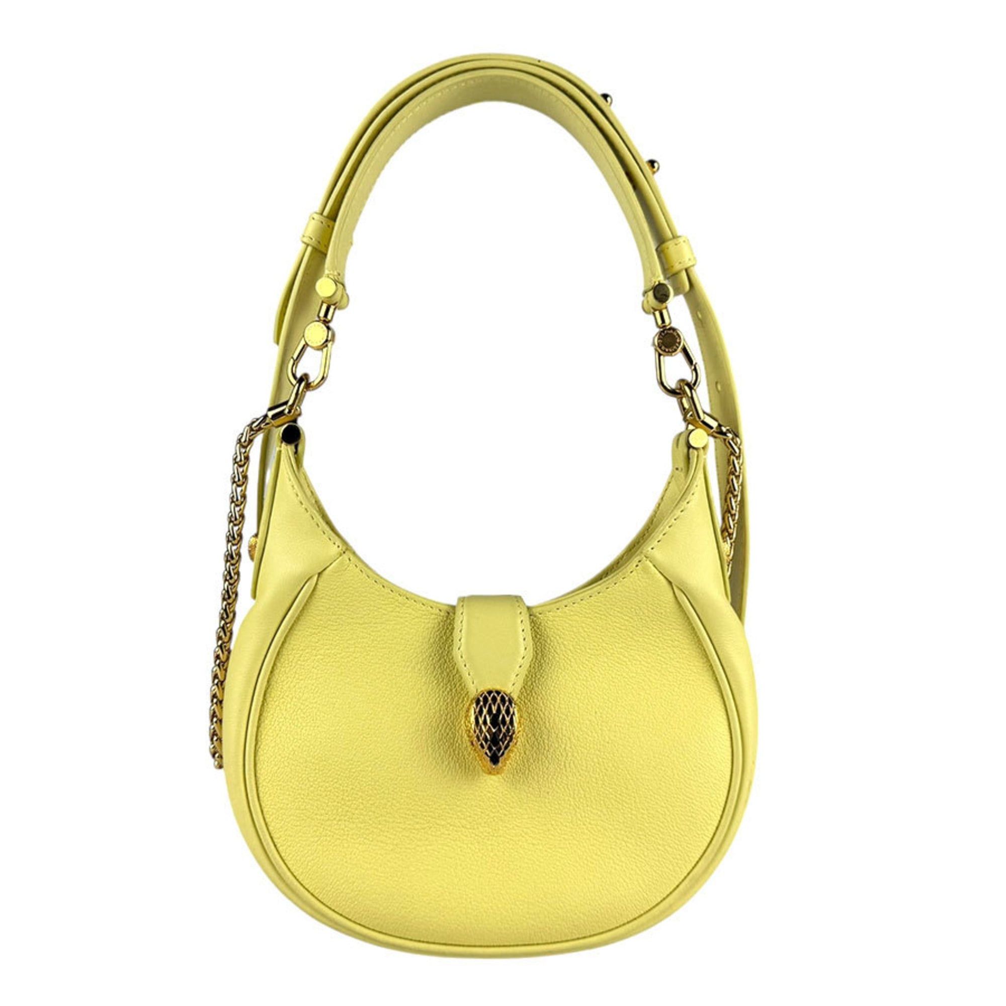 Bvlgari BVLGARI Serpenti Shoulder Bag, 2-Way, Leather/Metal, Light Yellow/Gold, Women's, z8059 Size ONE SIZE - 1 Thumbnail