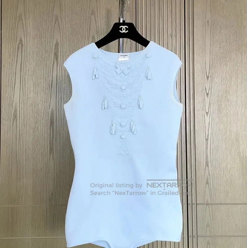 Chanel Chanel Light Blue Sleeveless Cotton Top . Size M / US 6-8 / IT 42-44 - 3 Thumbnail