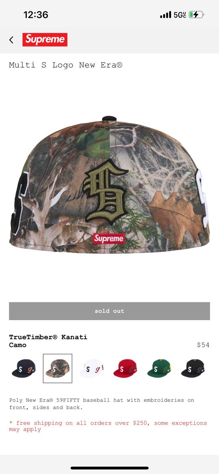 New Era × Supreme Multi S Logo New Era® TrueTimber® Kanati