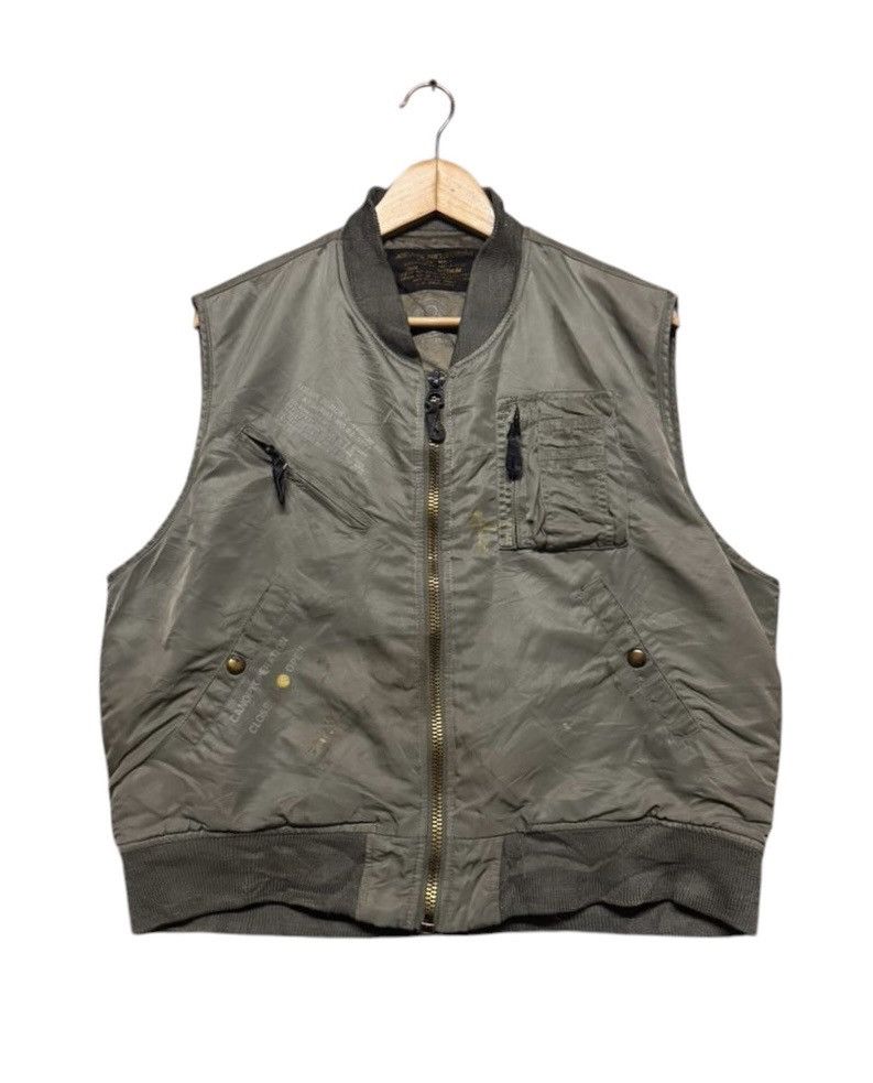 Alpha Industries Vtg🔥Us Air Force Ma-1 Bomber Vest Zipper Jacket Size US M / EU 48-50 / 2 - 1 Thumbnail