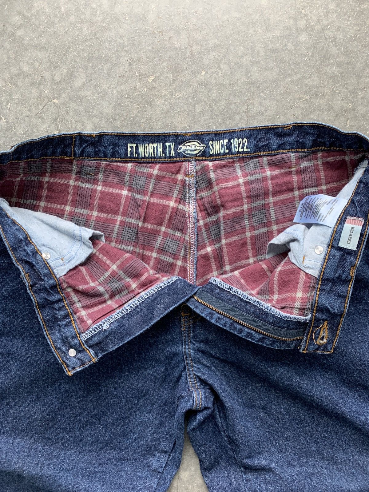 Dickies × Vintage Vintage Y2K Flannel Lined Dickies Jeans Size US 36 / EU 52 - 2 Thumbnail