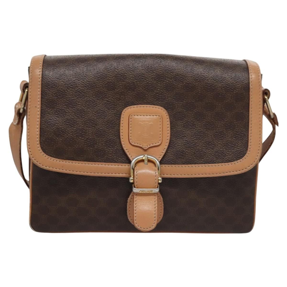 Celine CELINE Macadam Canvas Shoulder Bag Pvc Leather Brown Gold Size ONE SIZE - 2 Thumbnail