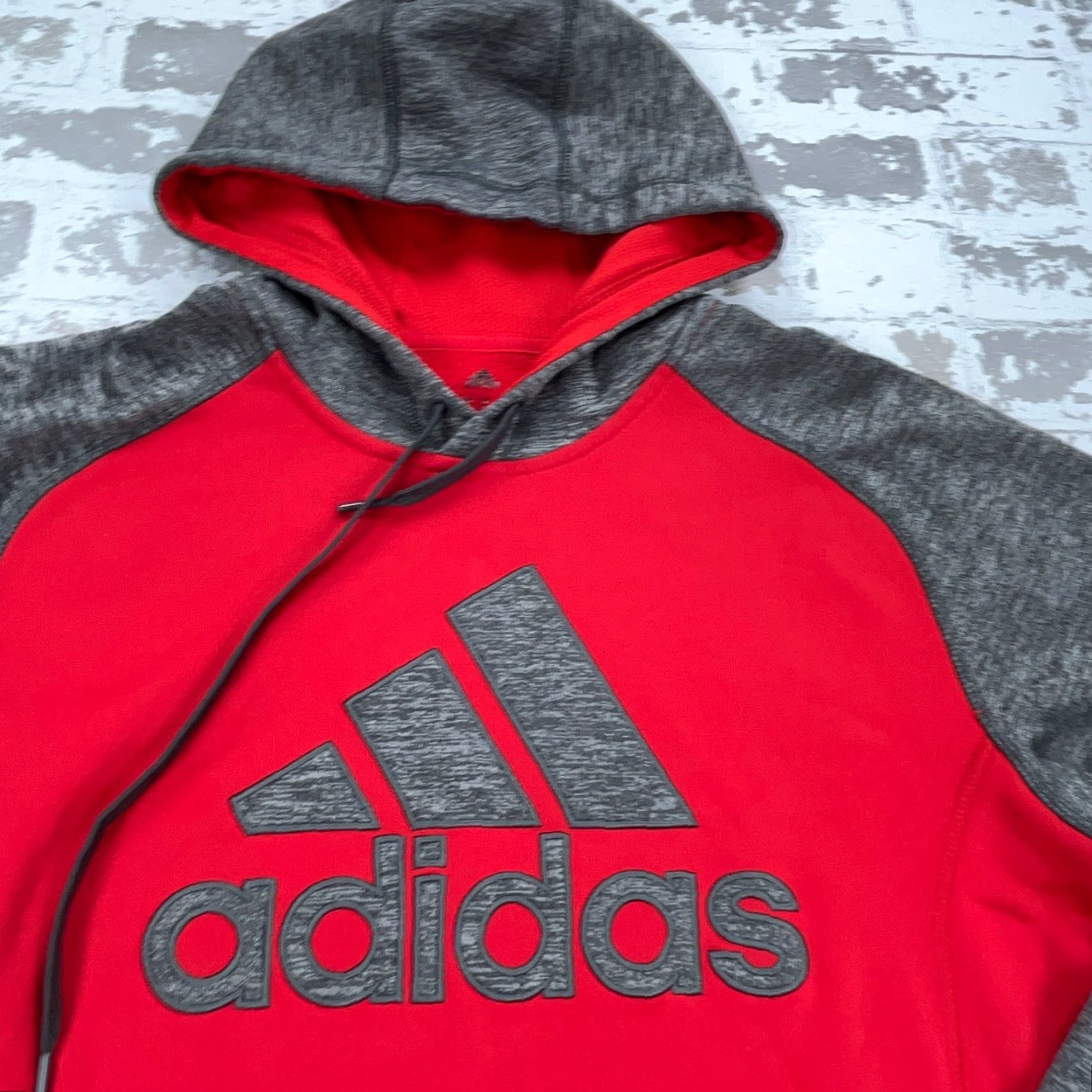 Adidas Adidas Hoodie Men Small Red Gray Sweatshirt Clima Warm Performance Adult Size US S / EU 44-46 / 1 - 4 Thumbnail
