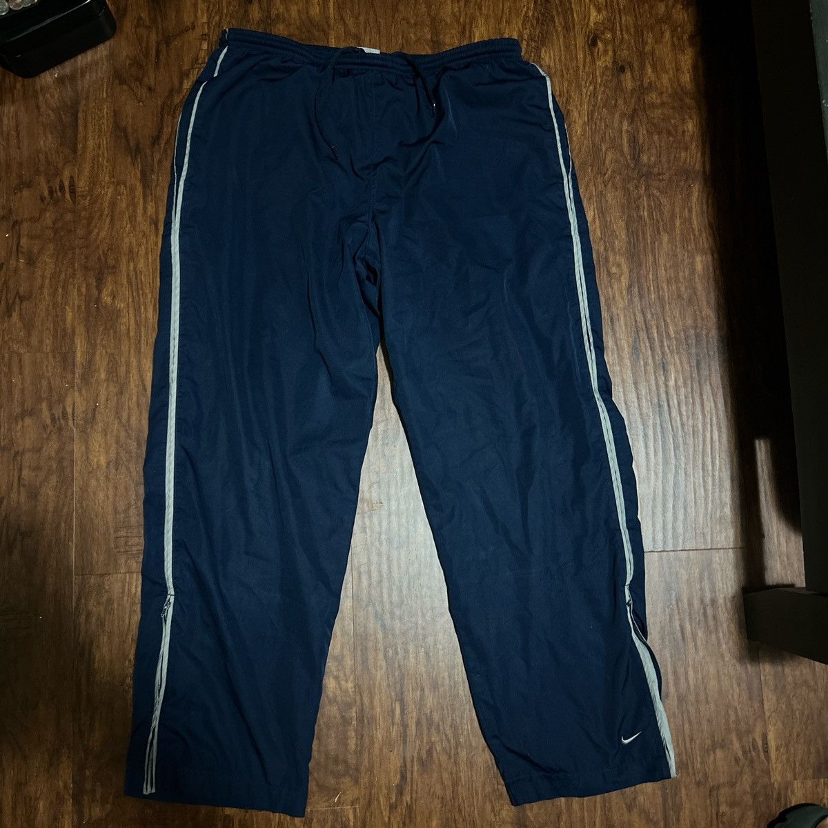 Nike Navy blue and gray y2k Nike sweat pants Size US 33 - 1 Thumbnail