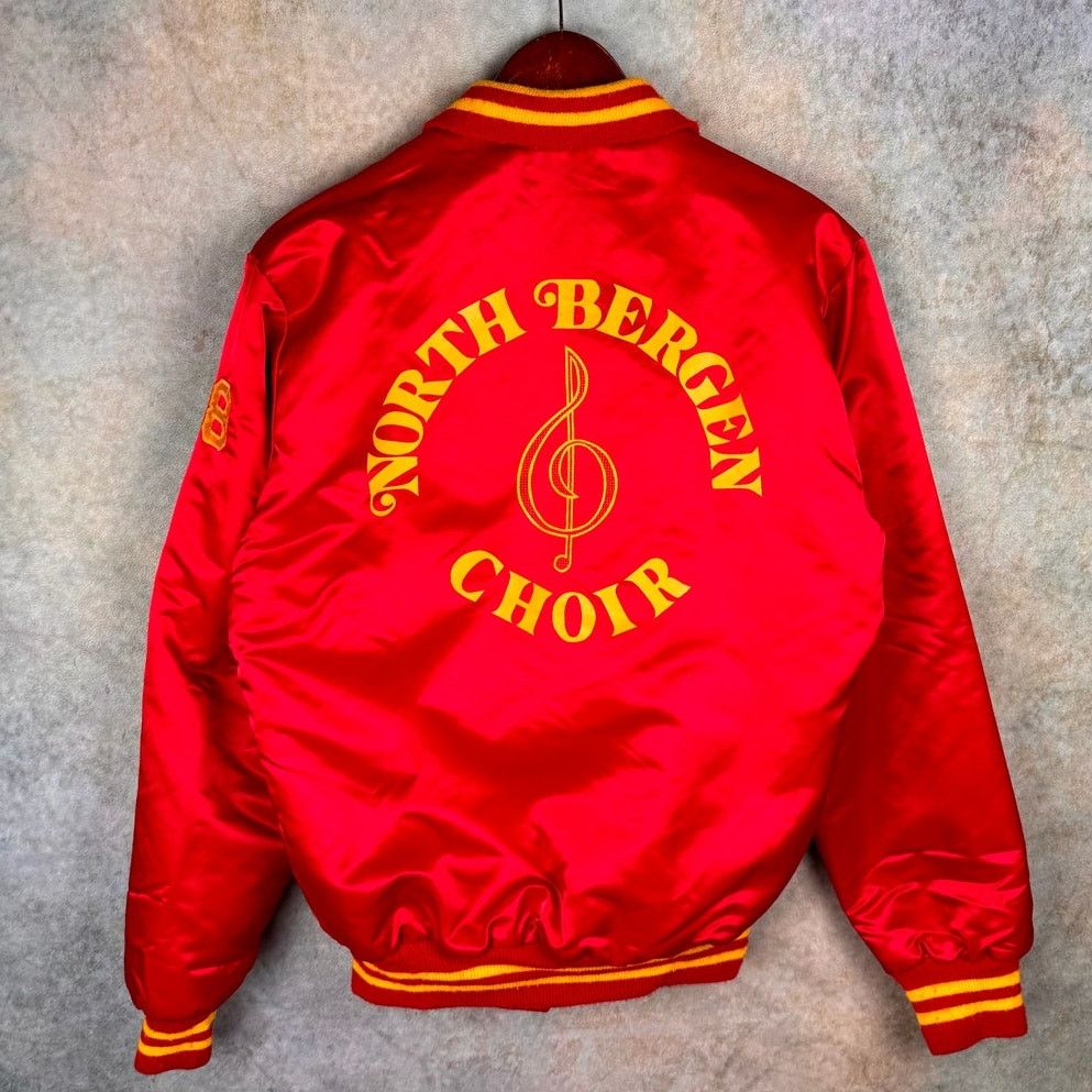 Vintage VTG 80s Satin Bomber Jacket Sz L Red Gold Size US L / EU 52-54 / 3 - 2 Thumbnail