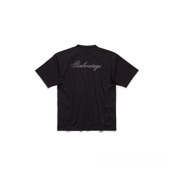 Balenciaga o1w1db10525 Handwritten T-Shirt Large Fit in Black Size US XS / EU 42 / 0 - 2 Thumbnail