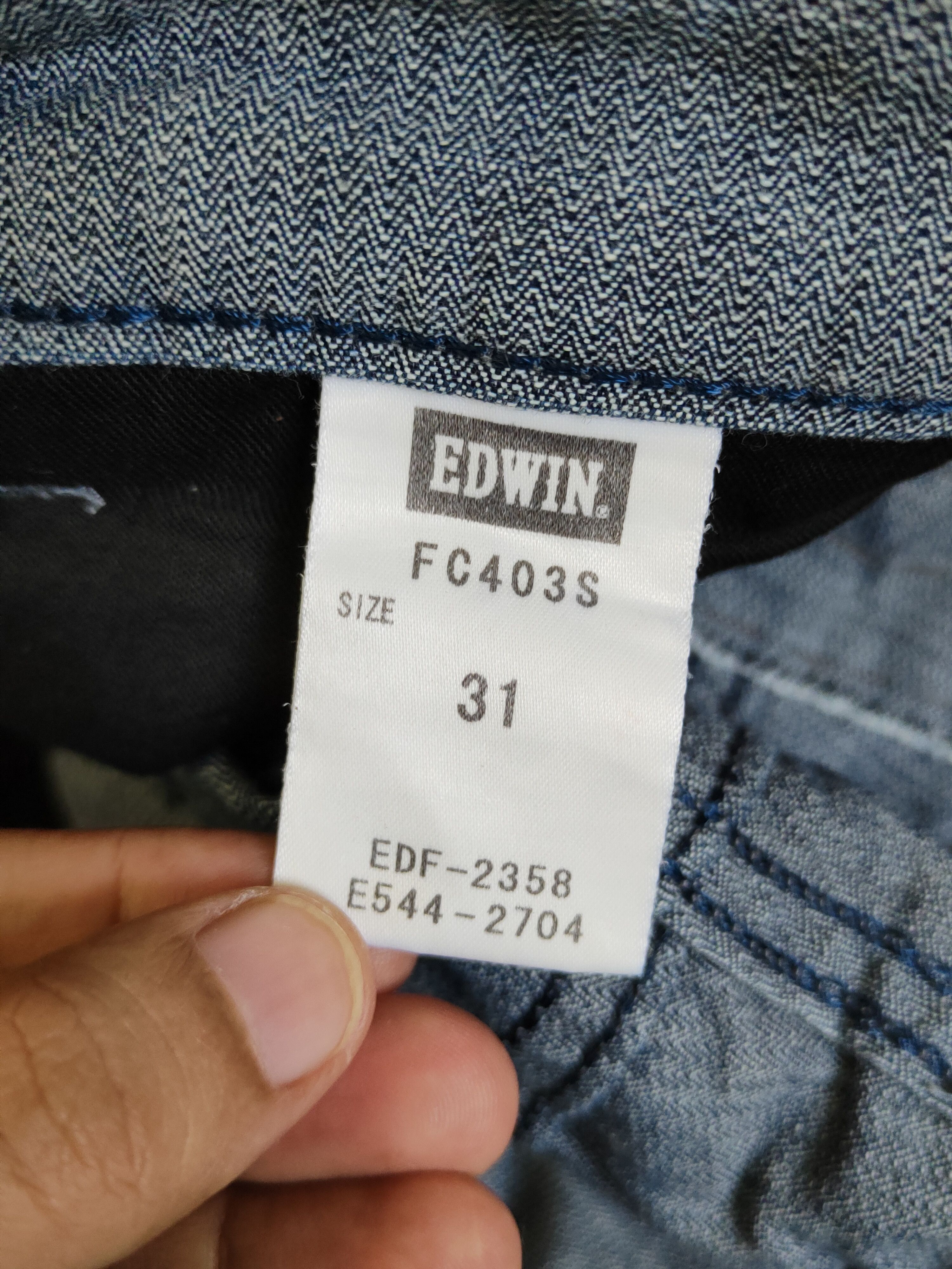 Edwin Edwin Dark Blue Faded Distressed Ripped Jeans #S2475 Size US 31 - 17 Thumbnail
