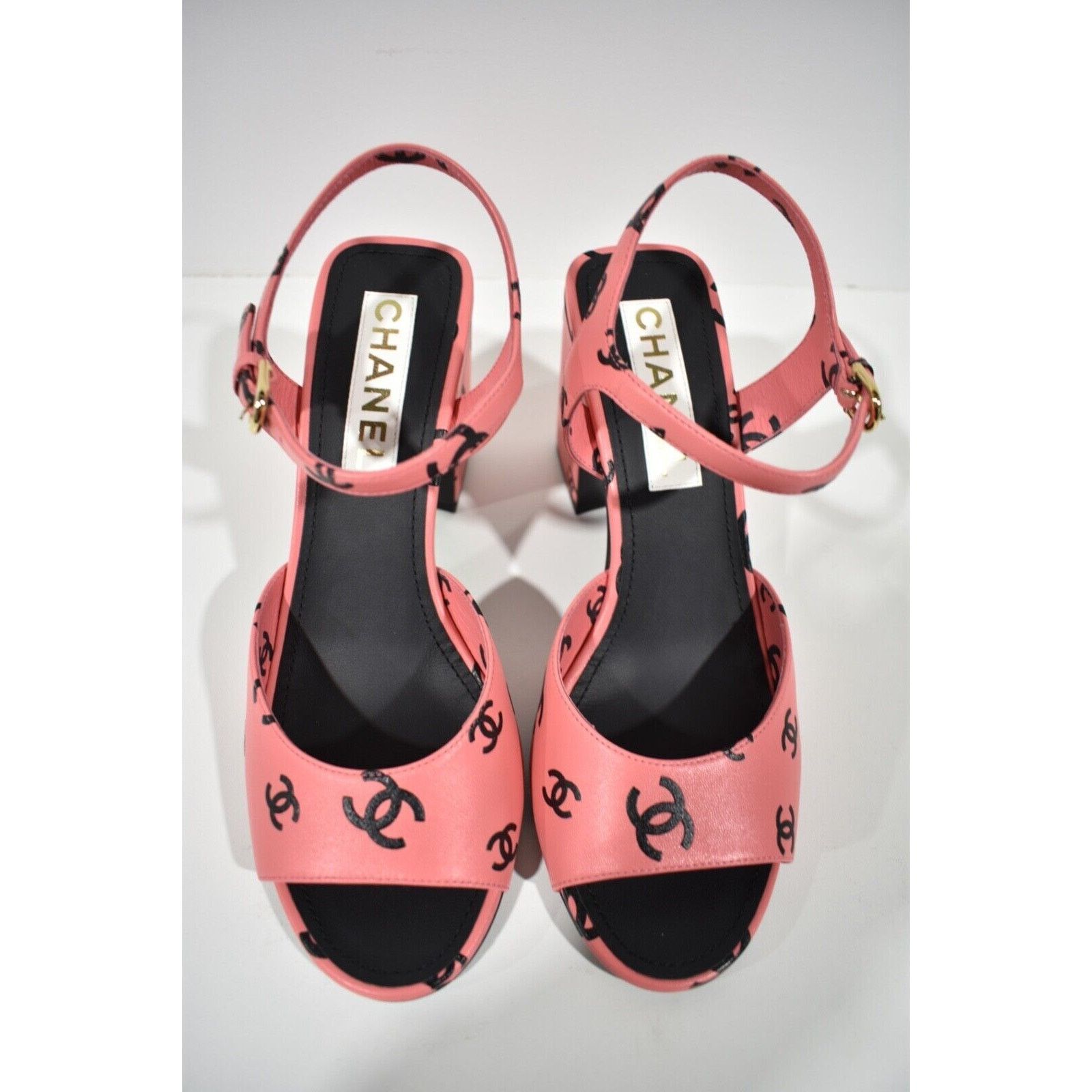 Chanel Chanel Printed Lambskin Ankle Strap Block Heel Sandal 40 Size US 10 / IT 40 - 6 Thumbnail