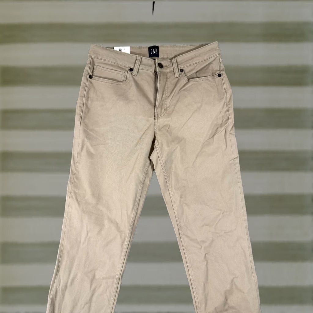 Gap Gap 5-Pocket Pants Mens 32x32 Khaki Beige Slim Fit Super Soft Stretch Twill Straight Leg NWT Size US 32 / EU 48 - 1 Thumbnail