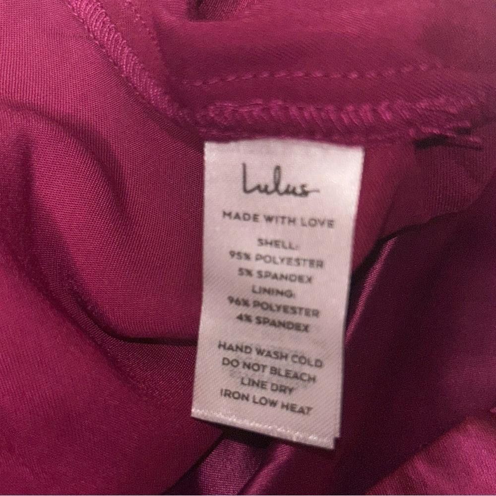 Lulus Lulus NWT Passionate Perfect PinkSatin Split-Leg Jumpsuit XS Size 26" / US 2 / IT 38 - 9 Thumbnail