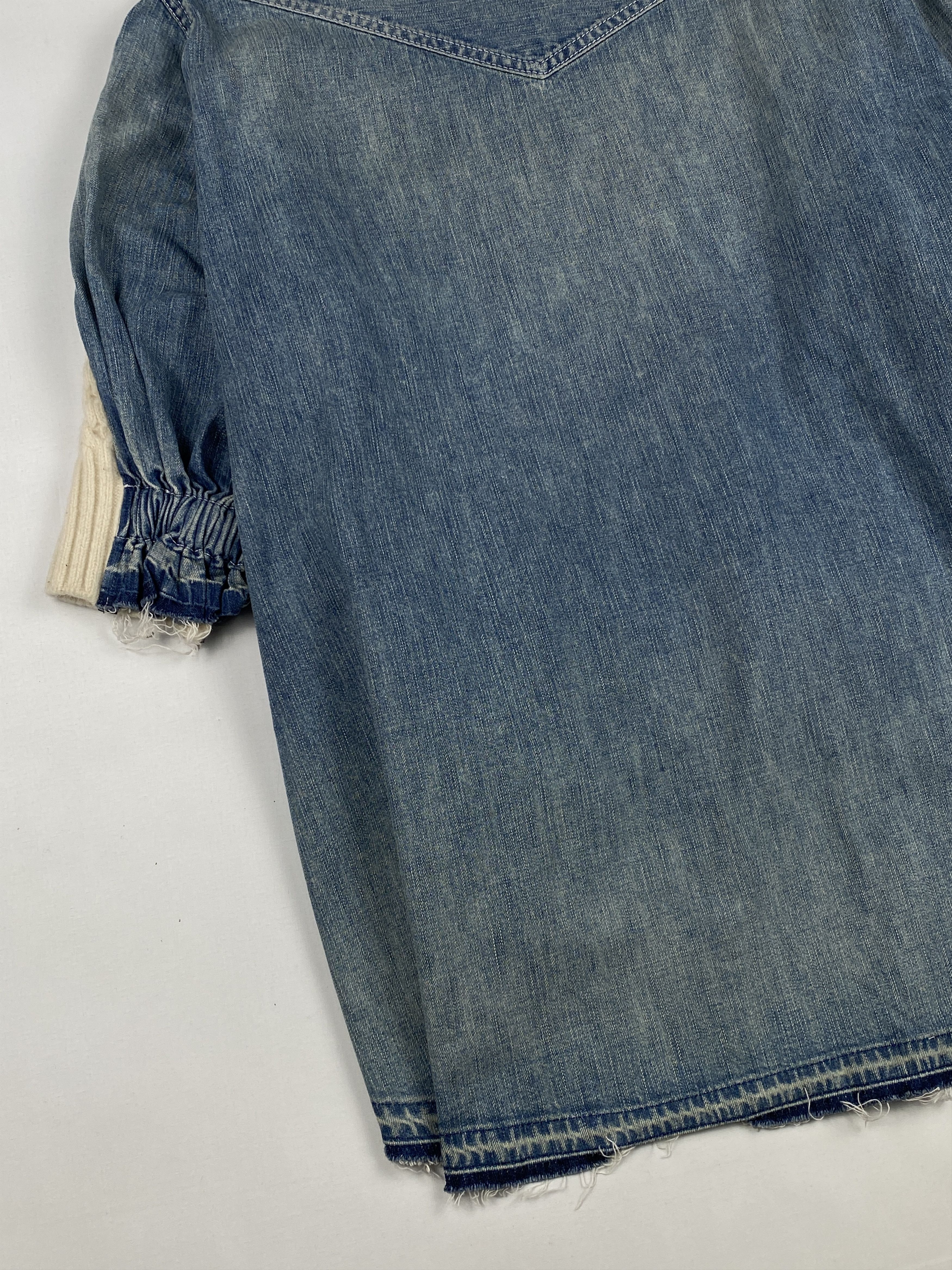 Sacai Denim Paneled Knitted Hybrid Sweater Size L / US 10 / IT 46 - 10 Thumbnail