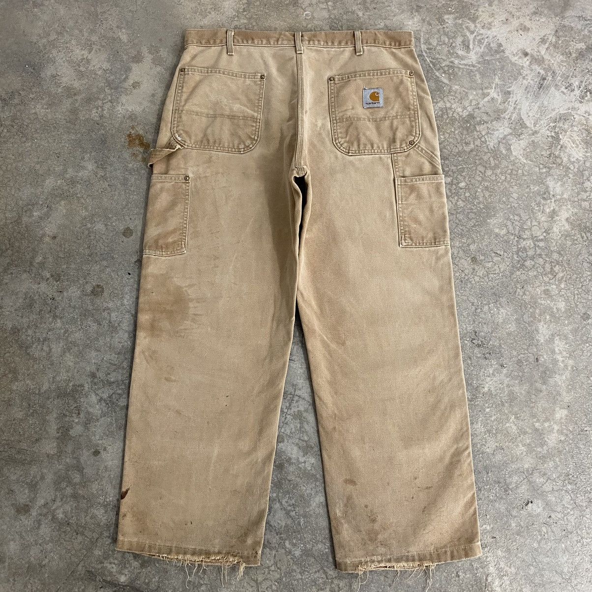 Carhartt Vintage Carhartt Double Knee Faded Tan Carpenter Pants Size US 35 - 15 Thumbnail