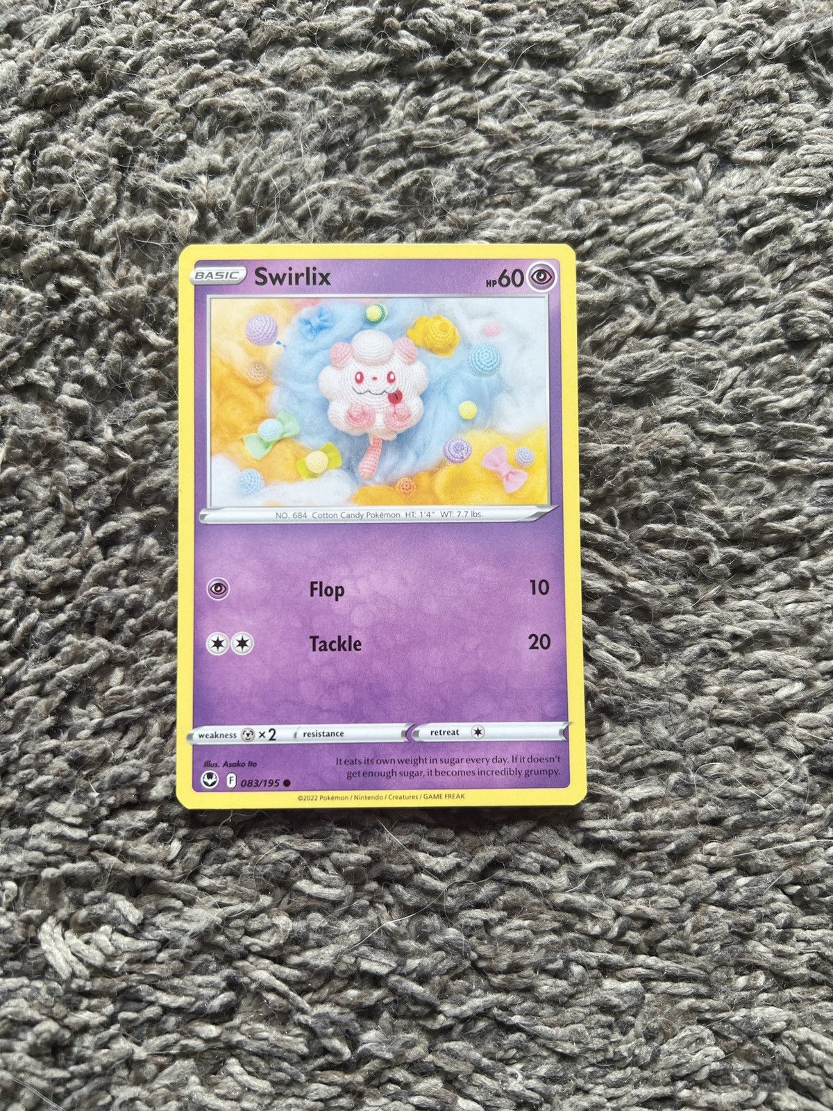 Pokemon 2022 Pokémon Swirlix Basic Card Size ONE SIZE - 1 Thumbnail