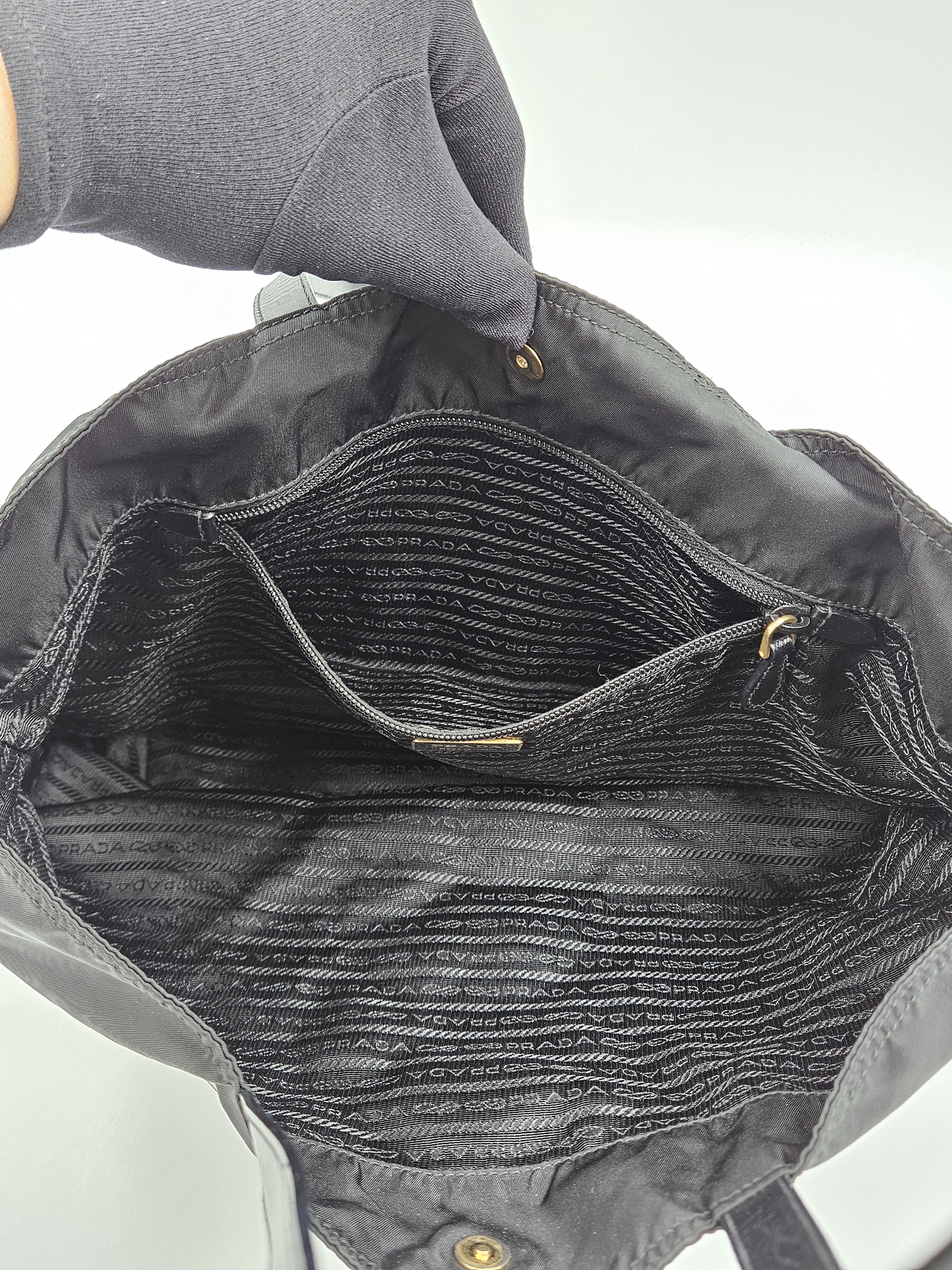 Prada Black Tessuto Nylon Panda Tote Size ONE SIZE - 12 Thumbnail