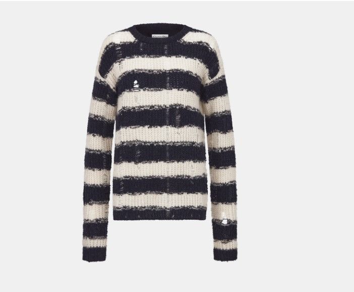 Dior o1w1db11124 Mariniere Bee Sweater in Navy Blue & Ivory Size S / US 4 / IT 40 - 1 Thumbnail