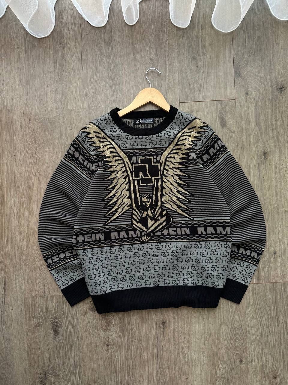 Band Tees × Vintage Vintage Rammstein Rock Band Gray Sweater Center Logo Size US L / EU 52-54 / 3 - 18 Thumbnail