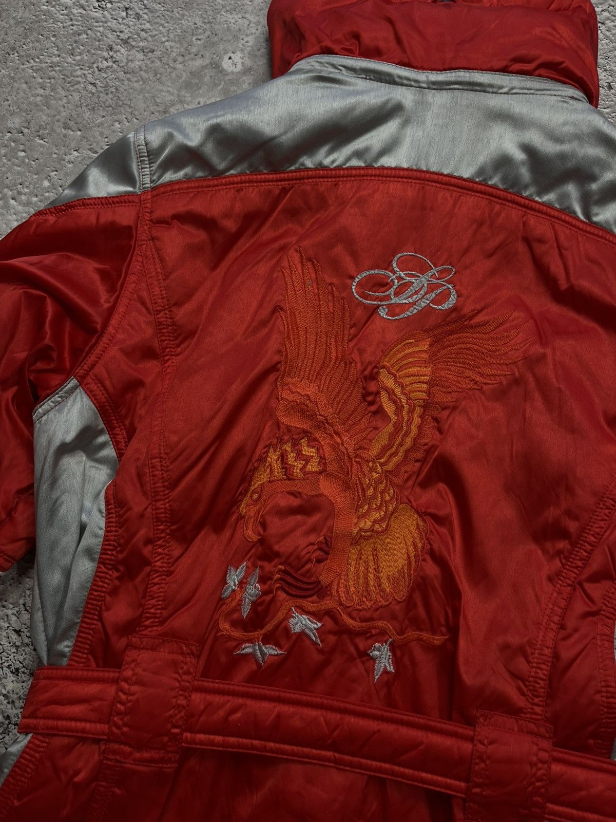 Sportalm Kitzbuhel Vintage Sportalm Red Silver Ski Jacket Belted Hooded Size 40 Size M / US 6-8 / IT 42-44 - 23 Thumbnail