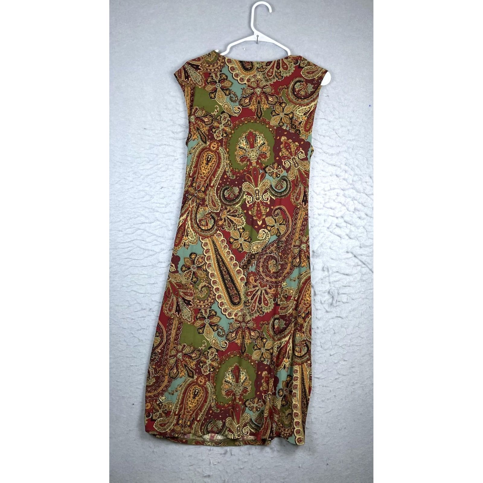 Ralph Lauren Lauren Ralph Lauren Dress Womens Large Multicolor Paisley Ruched Wrap Sheath Size L / US 10 / IT 46 - 6 Thumbnail