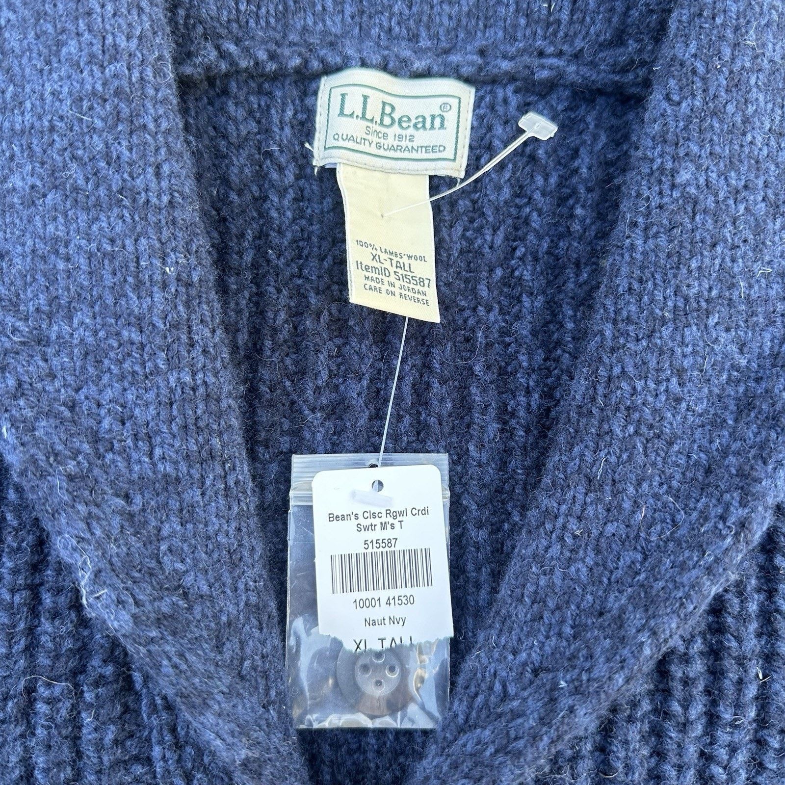 Essentials × L.L. Bean × Vintage Vintage LL Bean Lambswool Shawl Collar Cardigan Knit Sweater Size US XL / EU 56 / 4 - 4 Thumbnail
