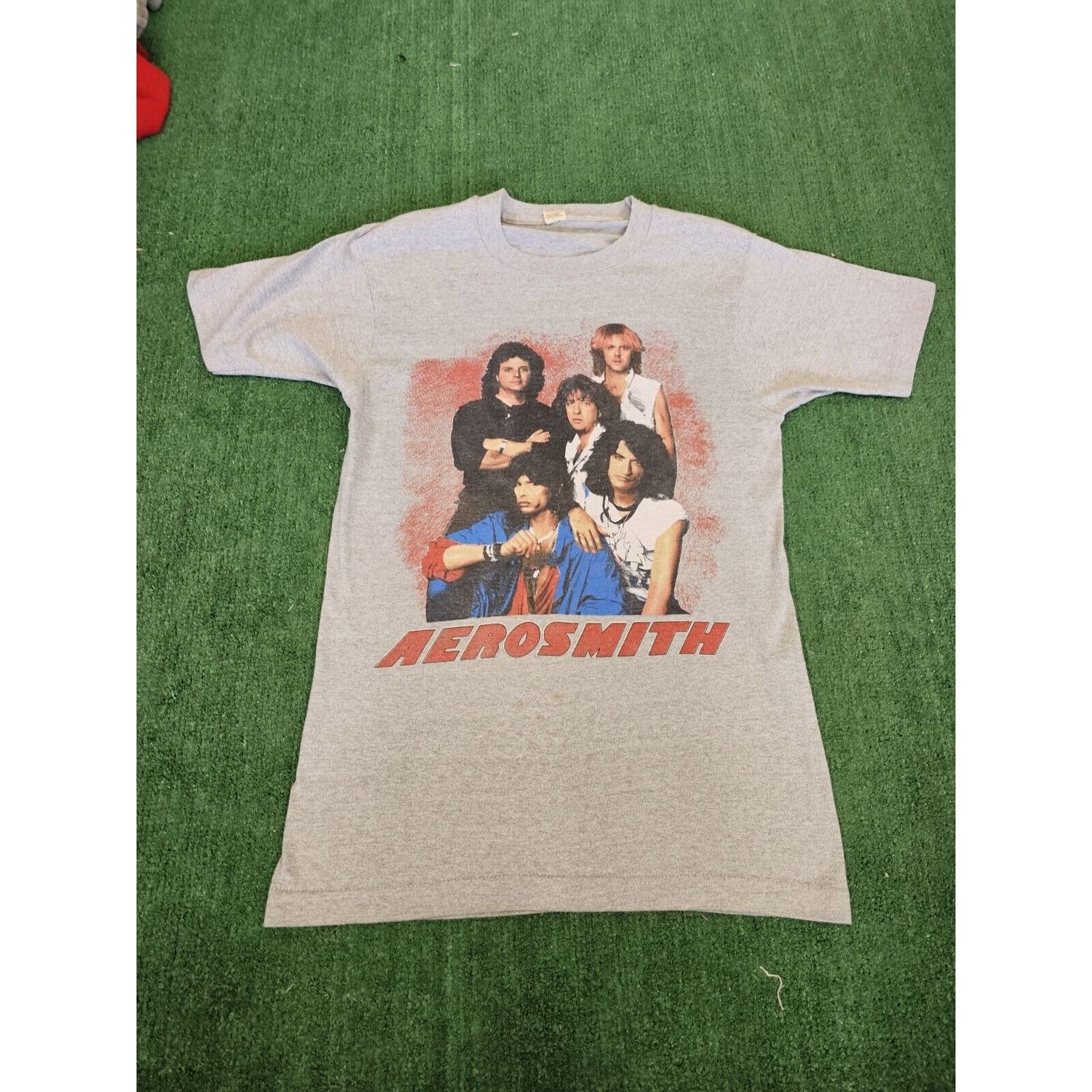 image of Screen Stars x Tour Tee Vintage 1984 Aerosmith Back In The Saddle Concert Band Tour in Grey (Size S