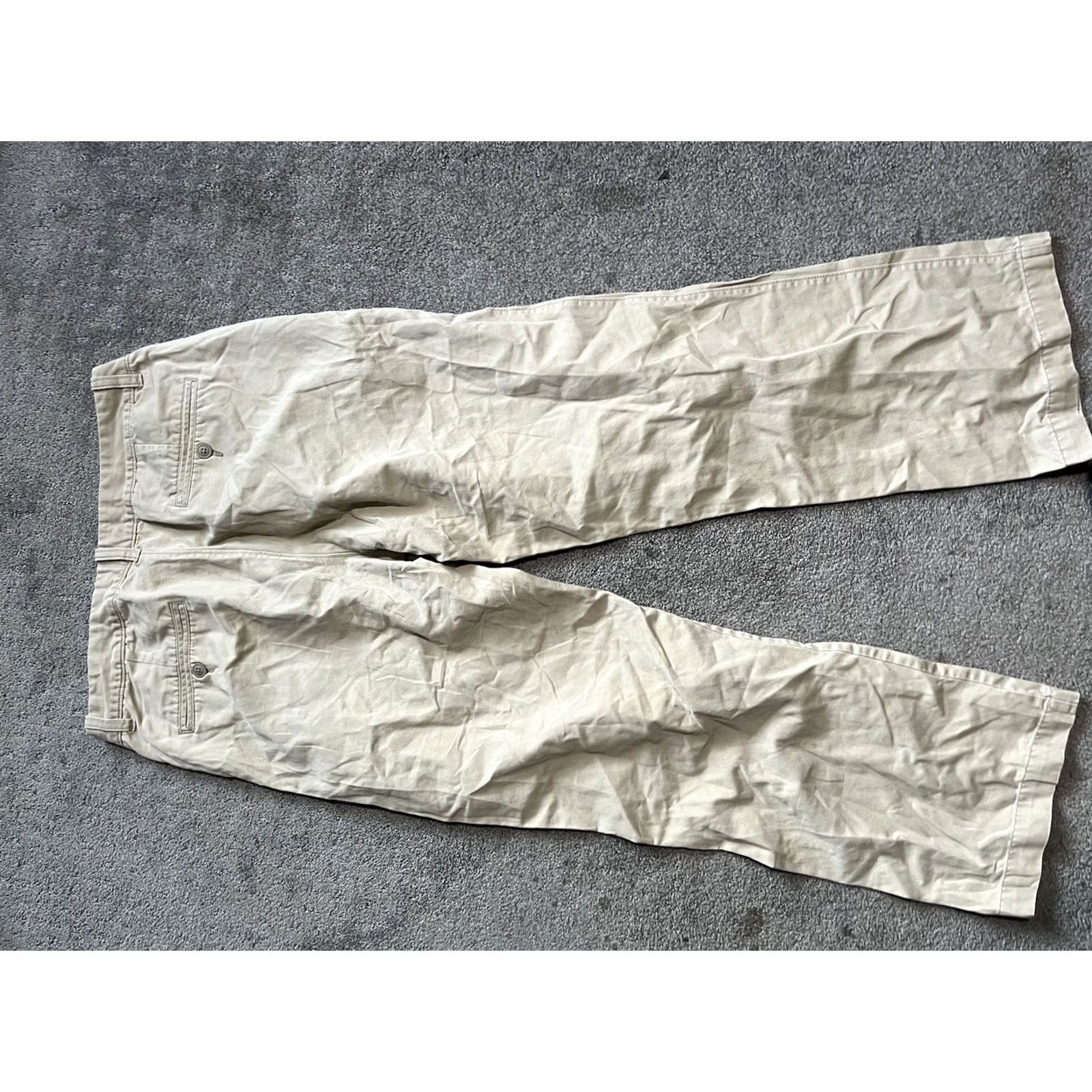 Gap GAP Original Khaki Pants 33x30 Flat Front 100% Cotton Casual Chino Men’s Pants Mens Beige Front Flat Front Cotton Khakis 33 30 Vintage? Size US 33 - 3 Thumbnail