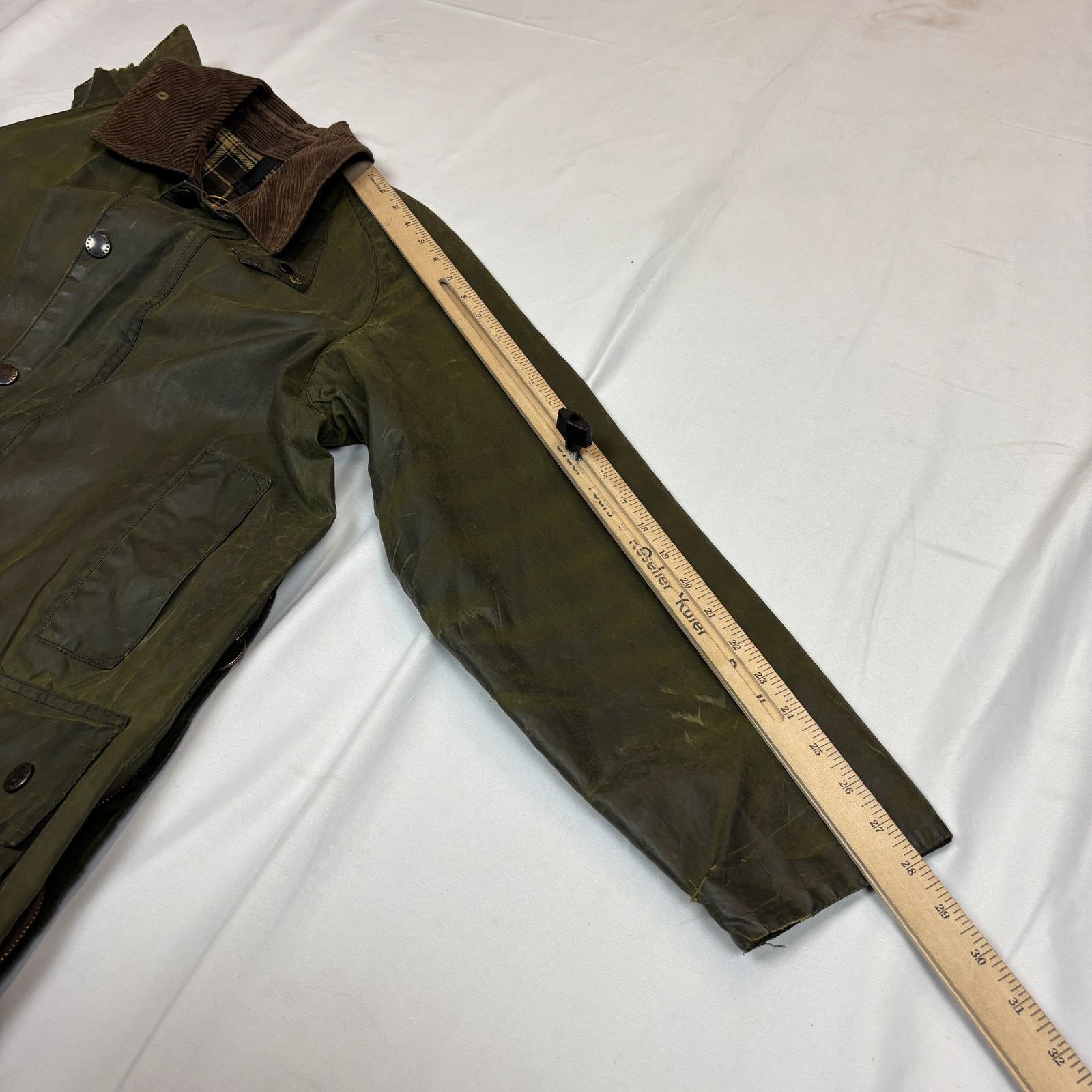 Barbour Barbour Classic Beaufort Waxed Plaid Lined Olive Jacket C38 Size US M / EU 48-50 / 2 - 7 Thumbnail
