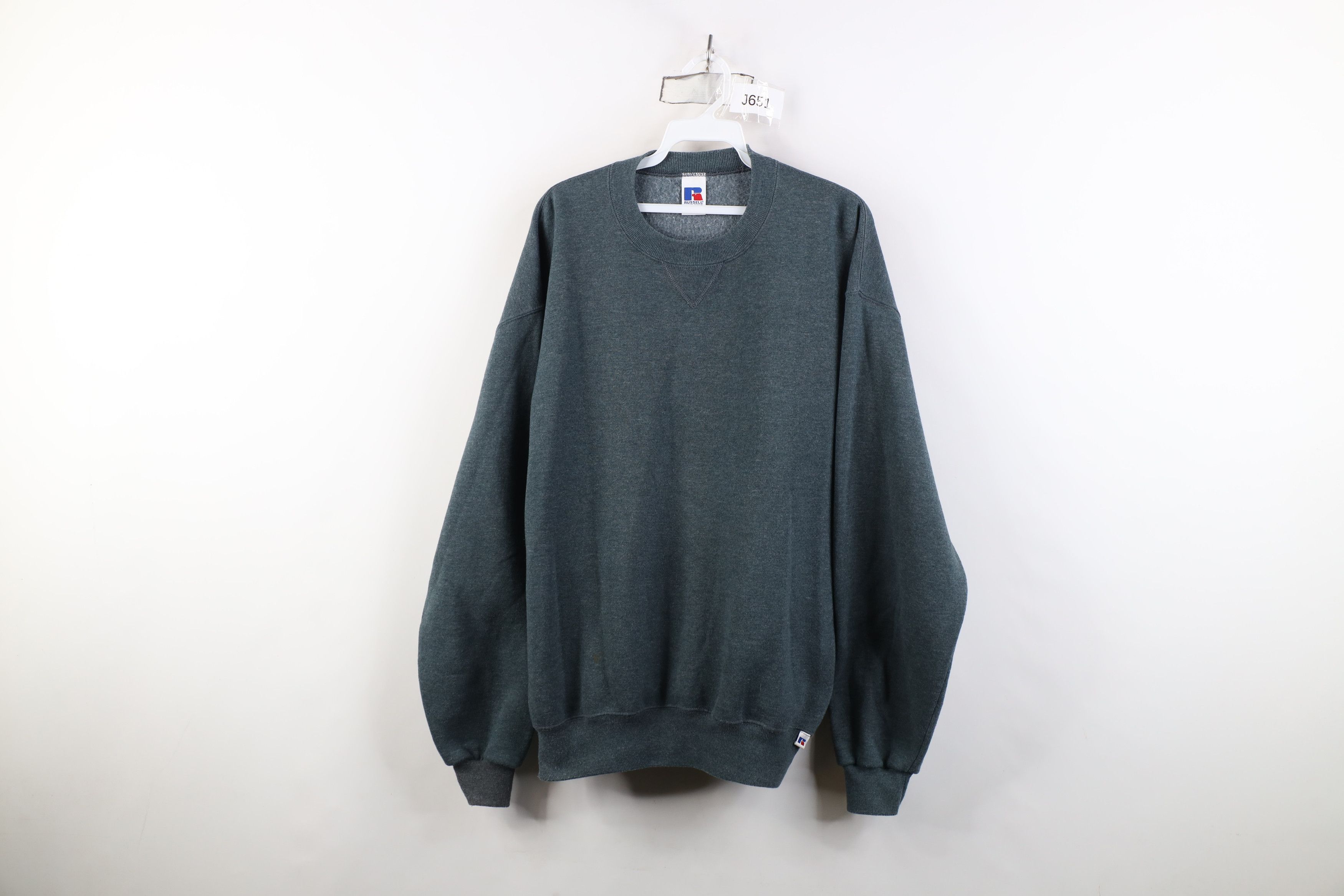Russell Athletic Vintage 90s Russell Athletic Blank Crewneck Sweatshirt Gray Size US L / EU 52-54 / 3 - 1 Thumbnail