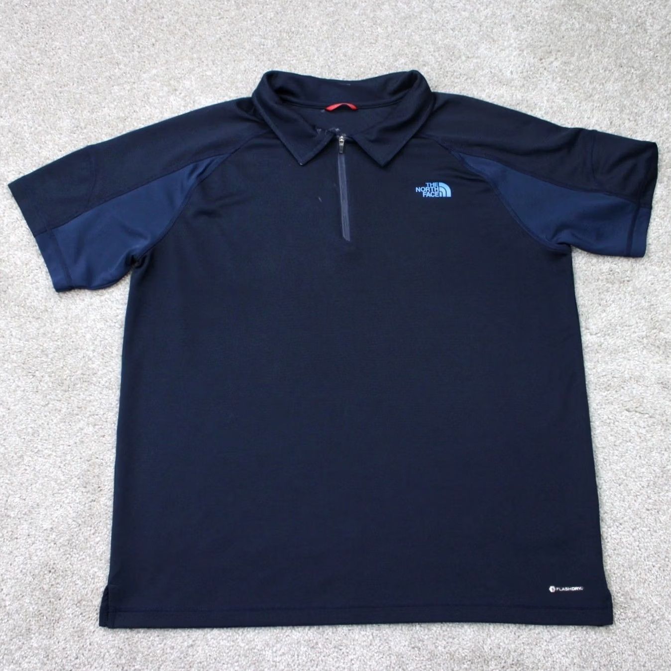 The North Face The North Face Polo Shirt Mens Large Blue 1/2 Zip FlashDry Poly S/S Pullover Shirt Size US L / EU 52-54 / 3 - 2 Thumbnail