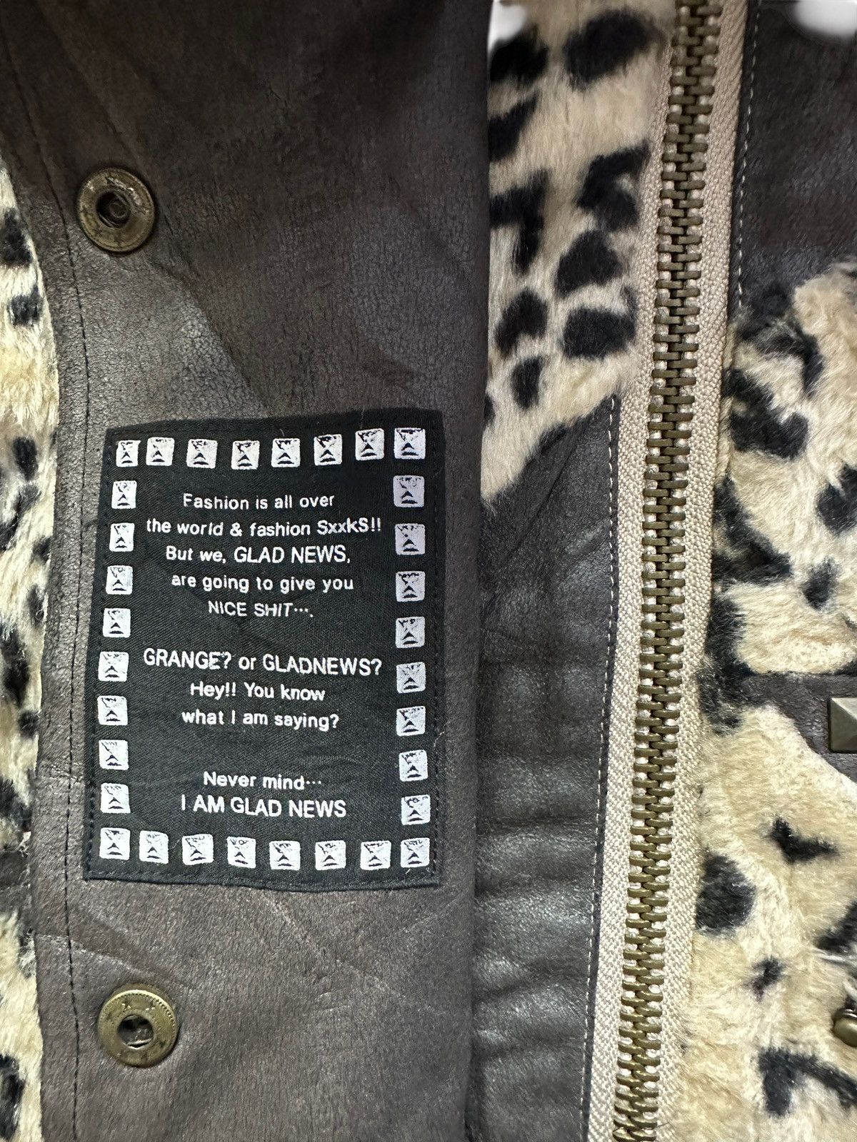 Japanese Brand 🔥Glad News Punk Faux Fur Leopard Skull Jacket Size US S / EU 44-46 / 1 - 9 Thumbnail