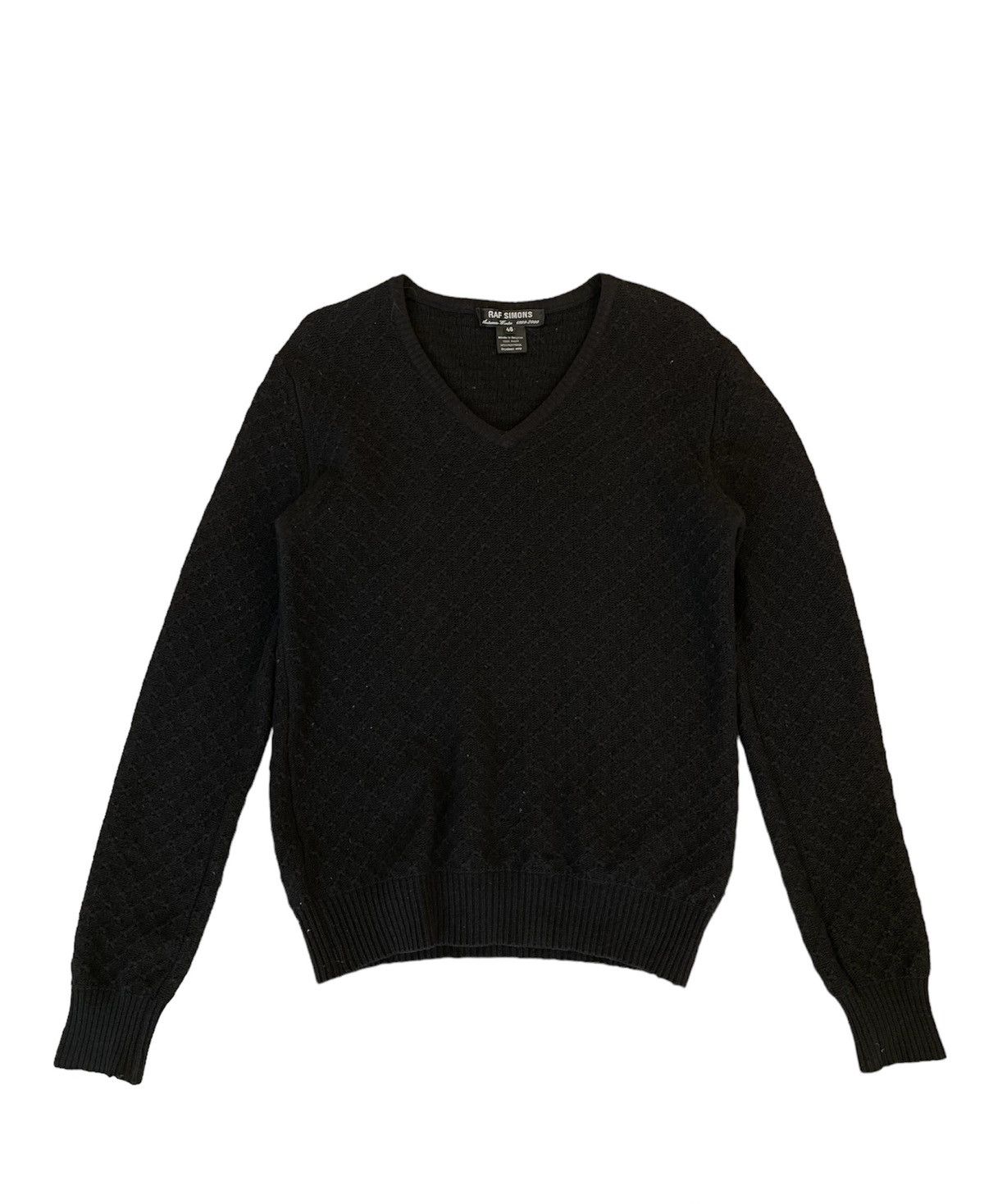 image of Raf Simons V-Neck Knit Fw 99 in Black, Men's (Size Medium)