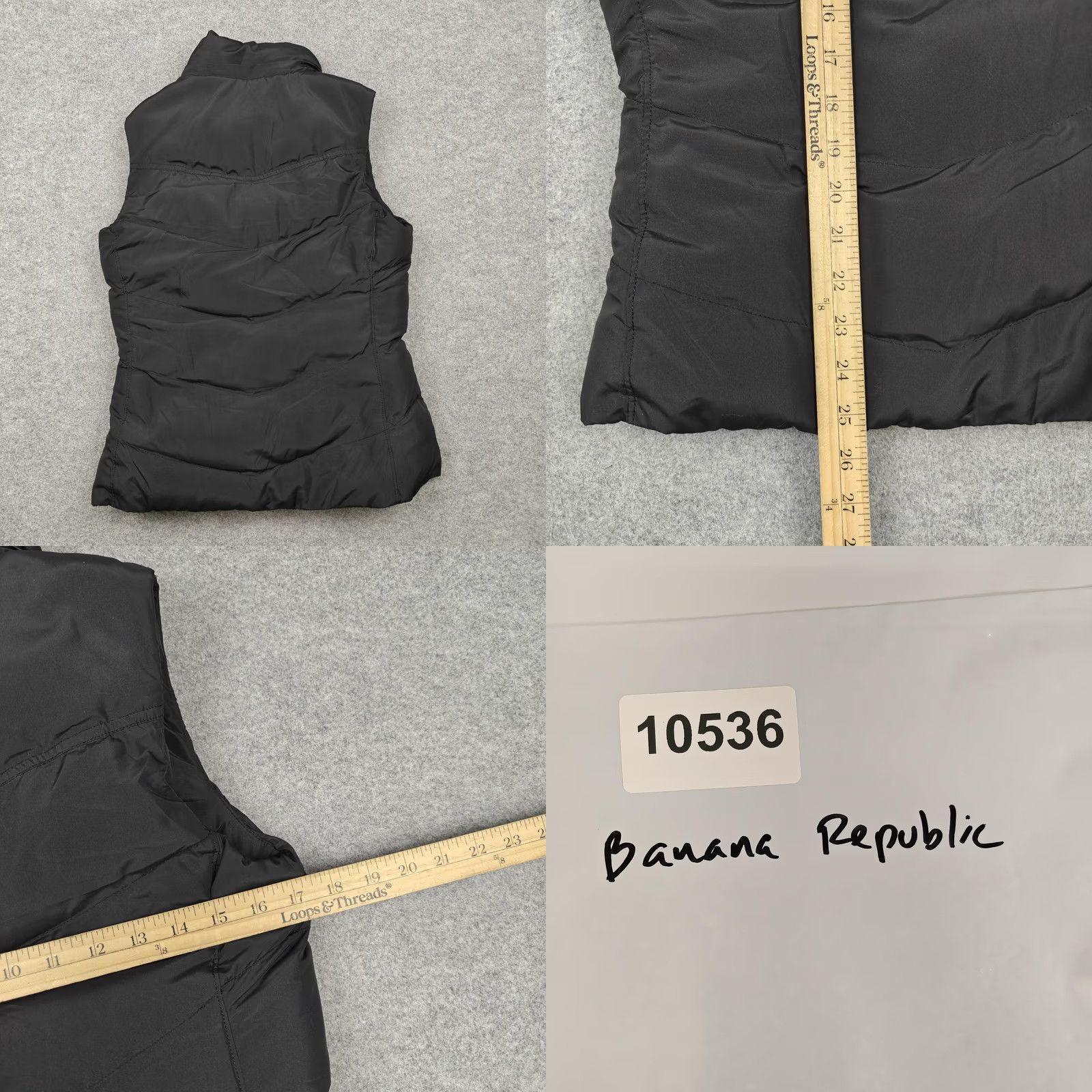 Banana Republic Banana Republic Vest Womens XS Black Puffer Zip Pockets Collared Lined Faux Fur Size XS / US 0-2 / IT 36-38 - 8 Thumbnail
