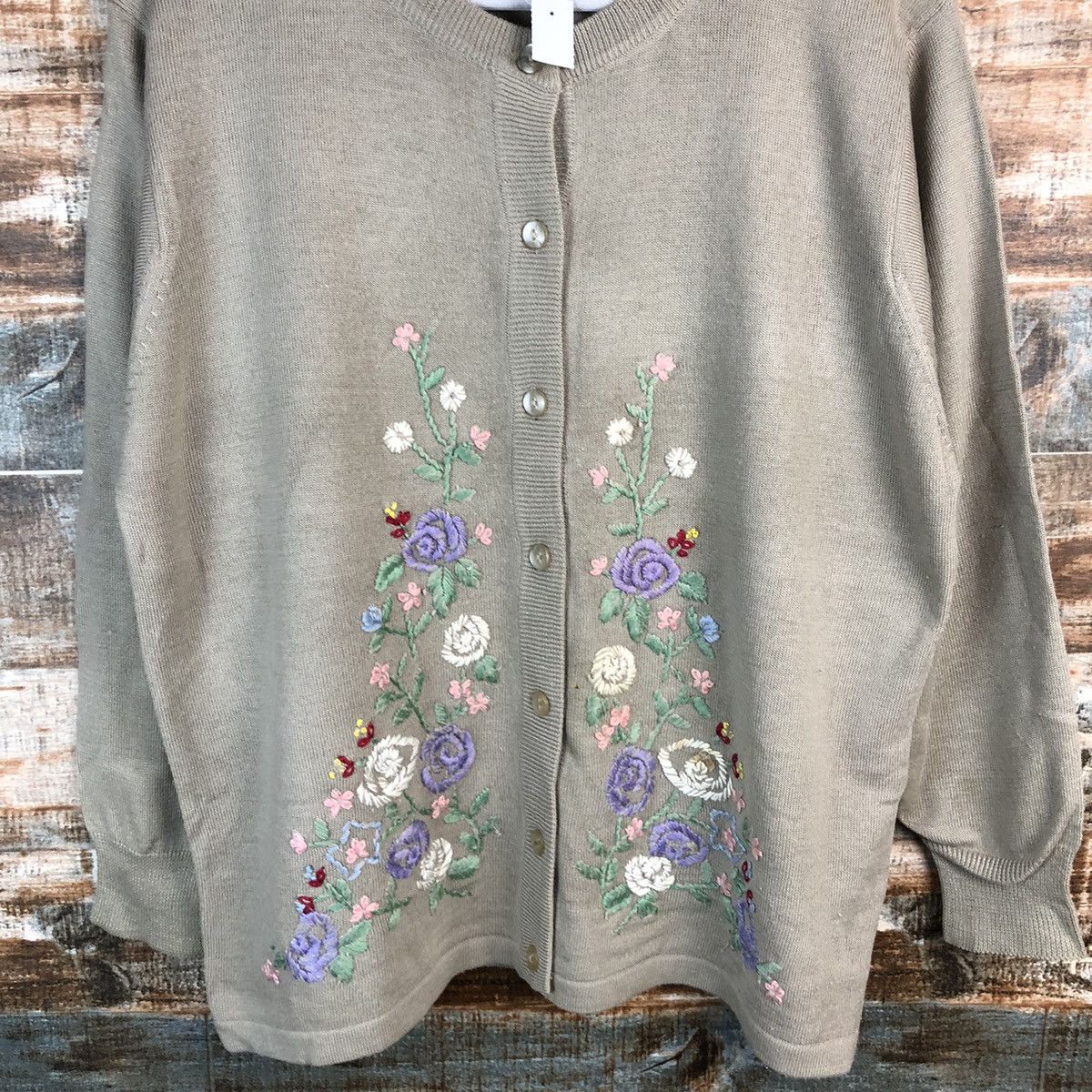 Japanese Brand Vino Rouge Brown Patterned Cardigans Knitwear #A1263 Size L / US 10 / IT 46 - 9 Thumbnail