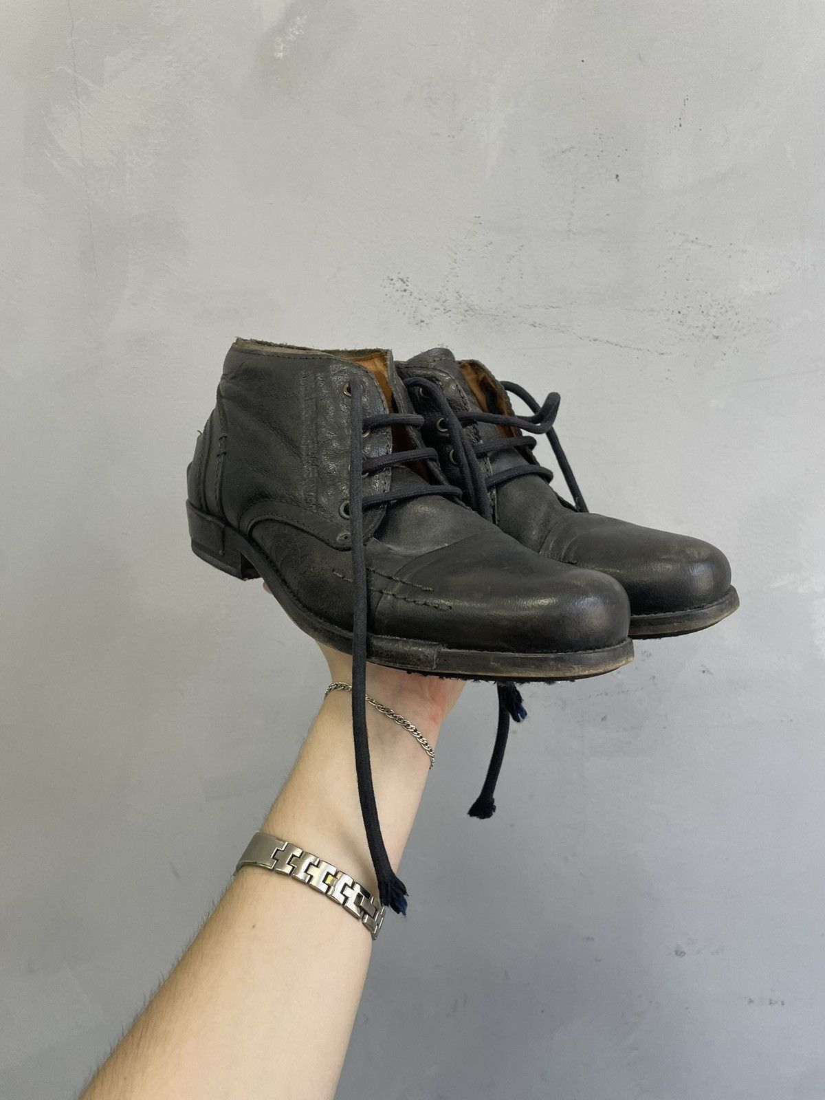 Dirk Bikkembergs Yelluncab black leather boots minimal classic guidi style Size US 9 / EU 42 - 1 Thumbnail