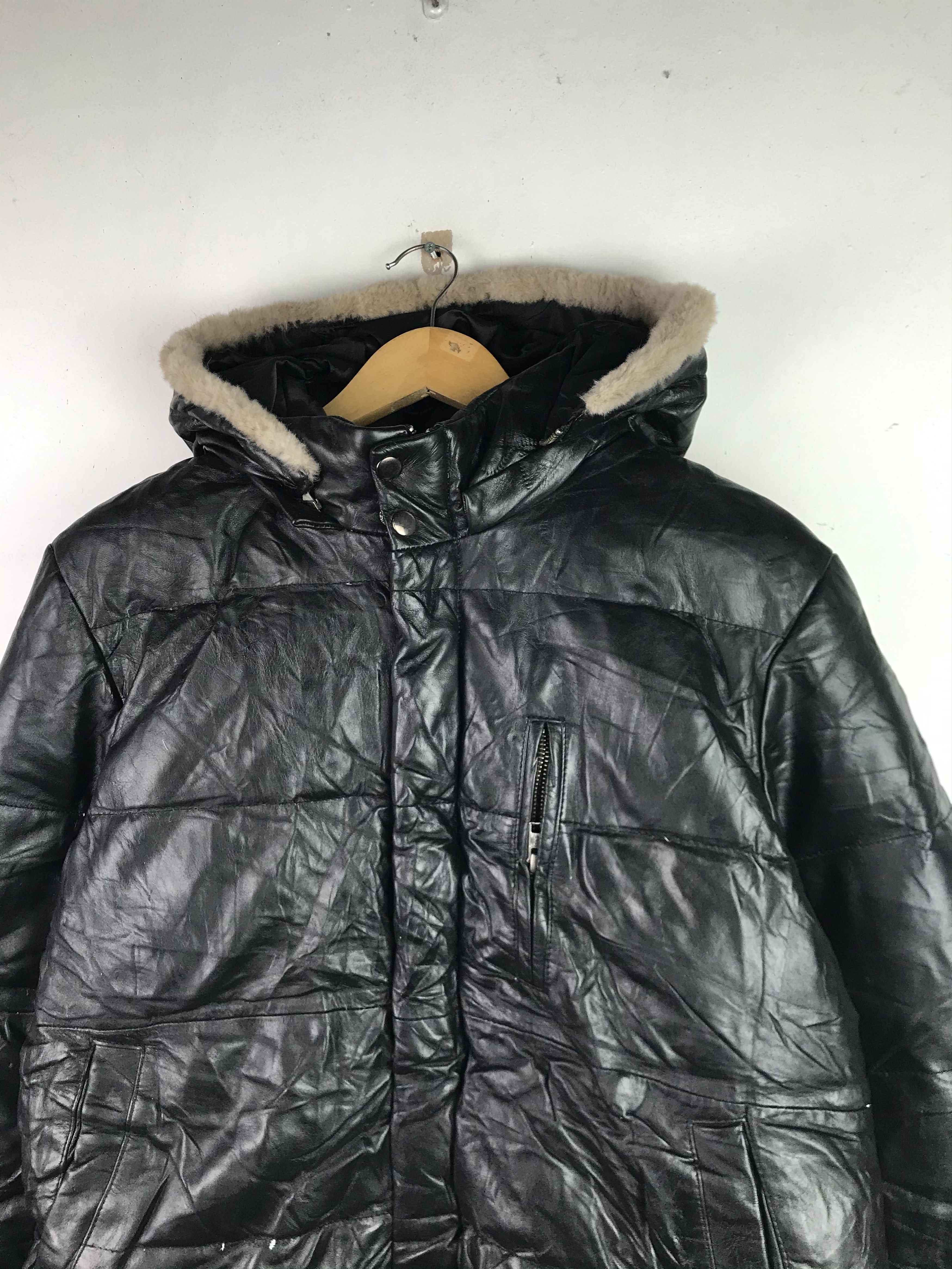 Vintage Vintage Hooded Mohair Puffer leather Jacket Size US M / EU 48-50 / 2 - 5 Thumbnail