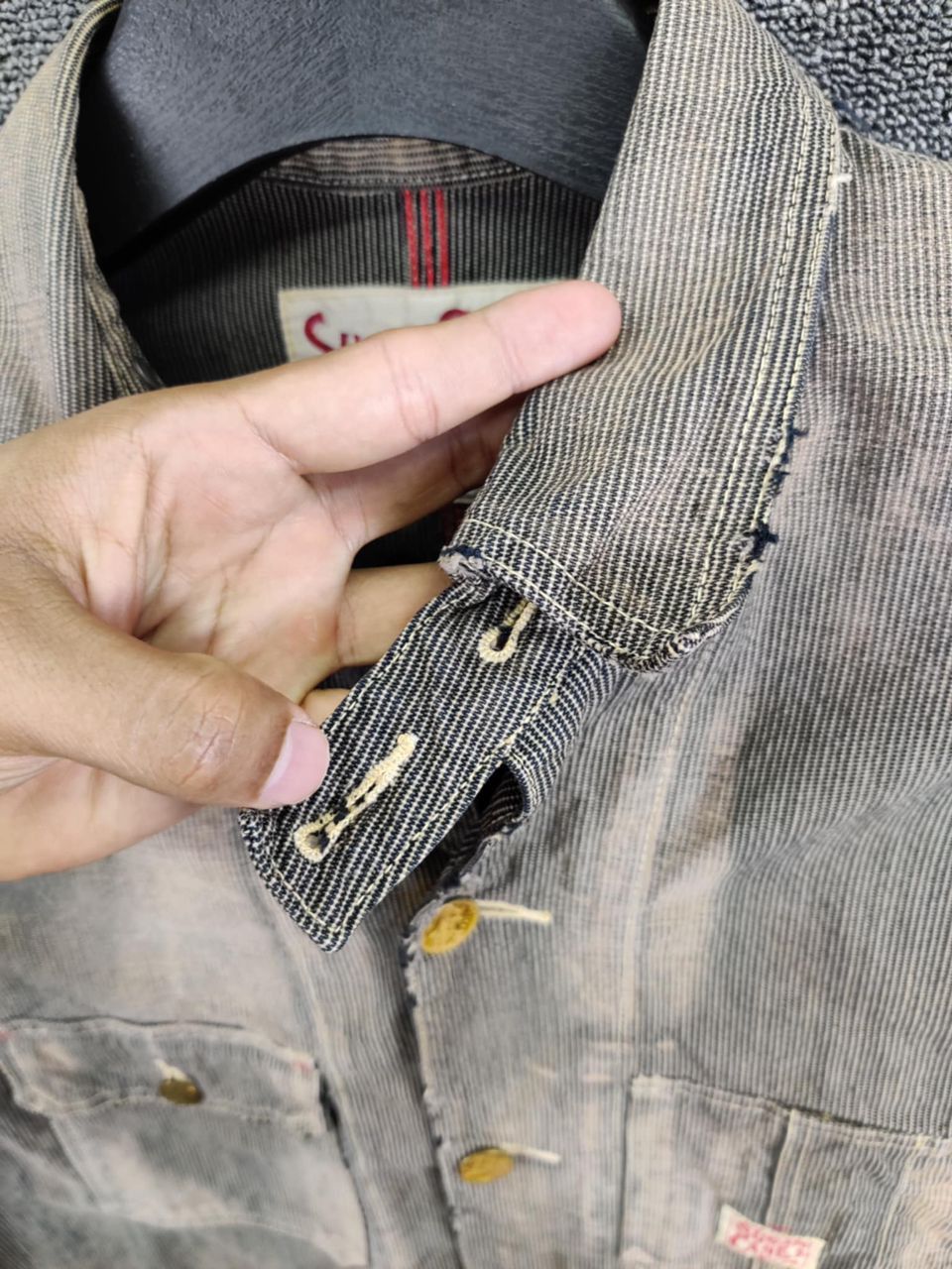 Sugar Cane Vintage Sugar Cane Stripe Denim Chore Jacket Size US M / EU 48-50 / 2 - 13 Thumbnail