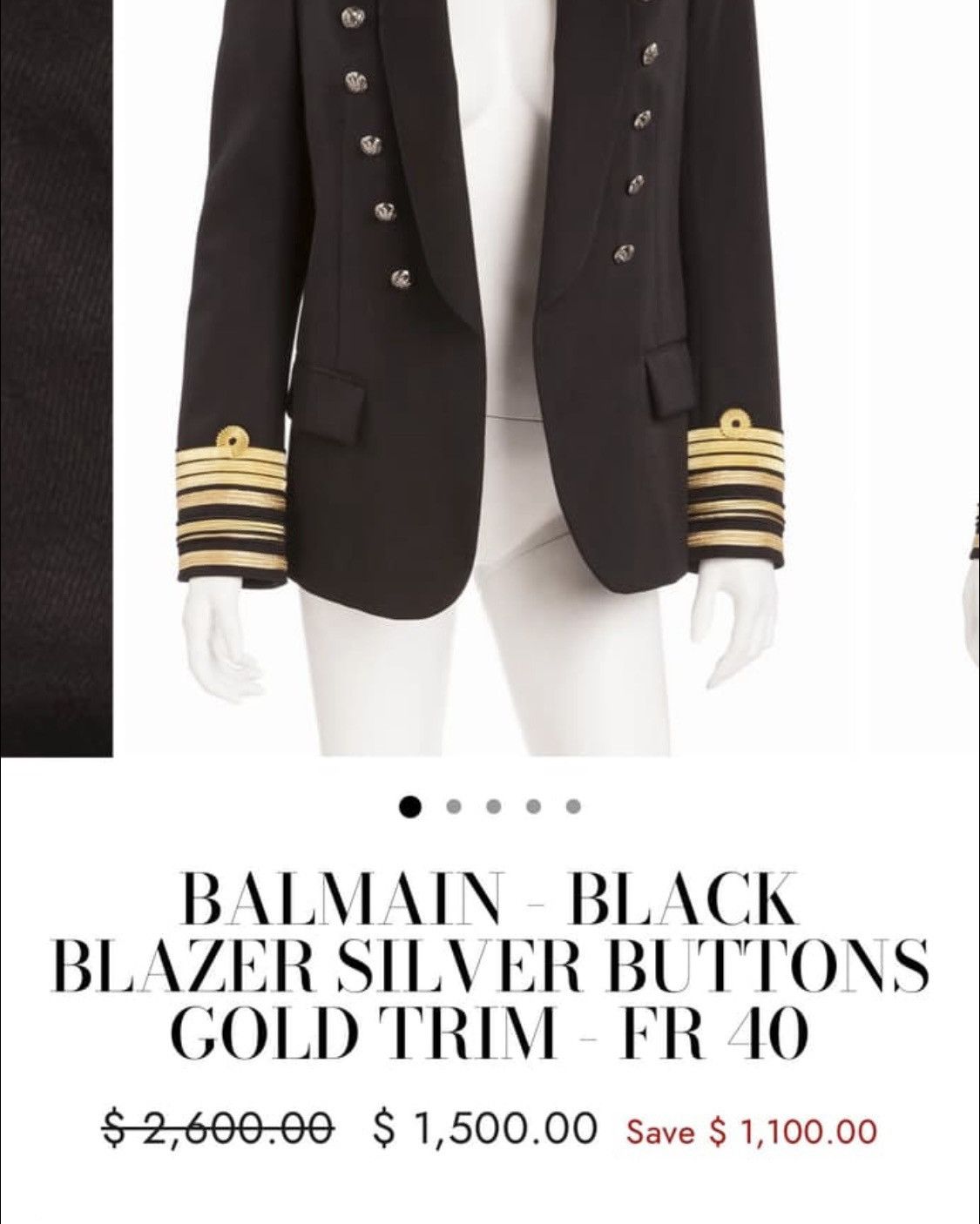 Balmain Balmain Napoleon Steel Button Jacket Size US S / EU 44-46 / 1 - 3 Thumbnail