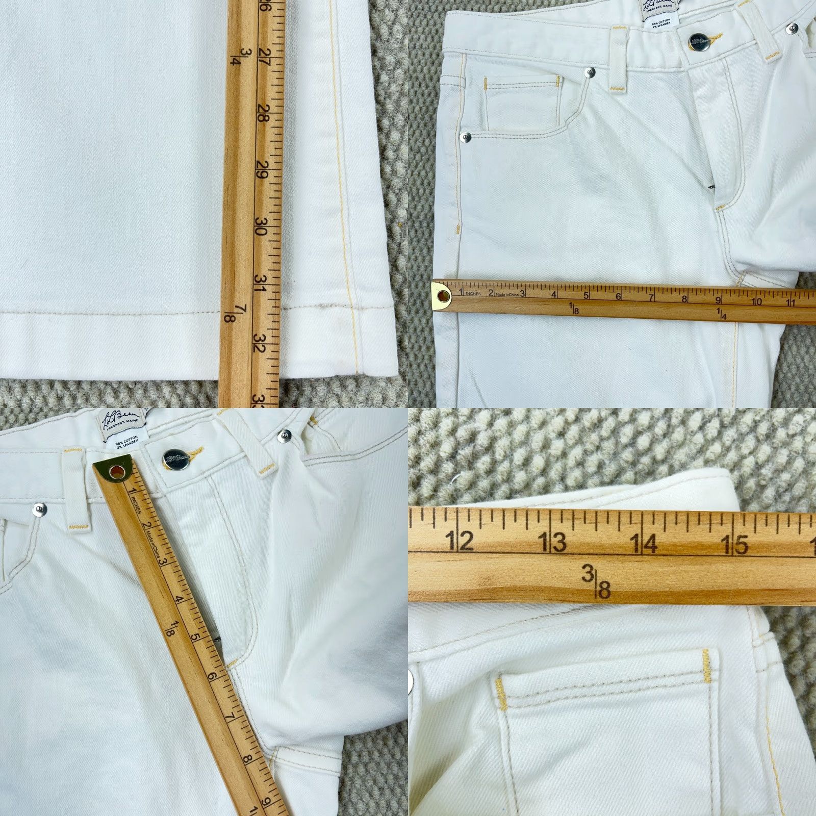 Vintage L.L. Bean Jeans Women 6 White Flared Wide Leg Denim Relaxed Fit Retro Size 28" / US 6 / IT 42 - 8 Thumbnail